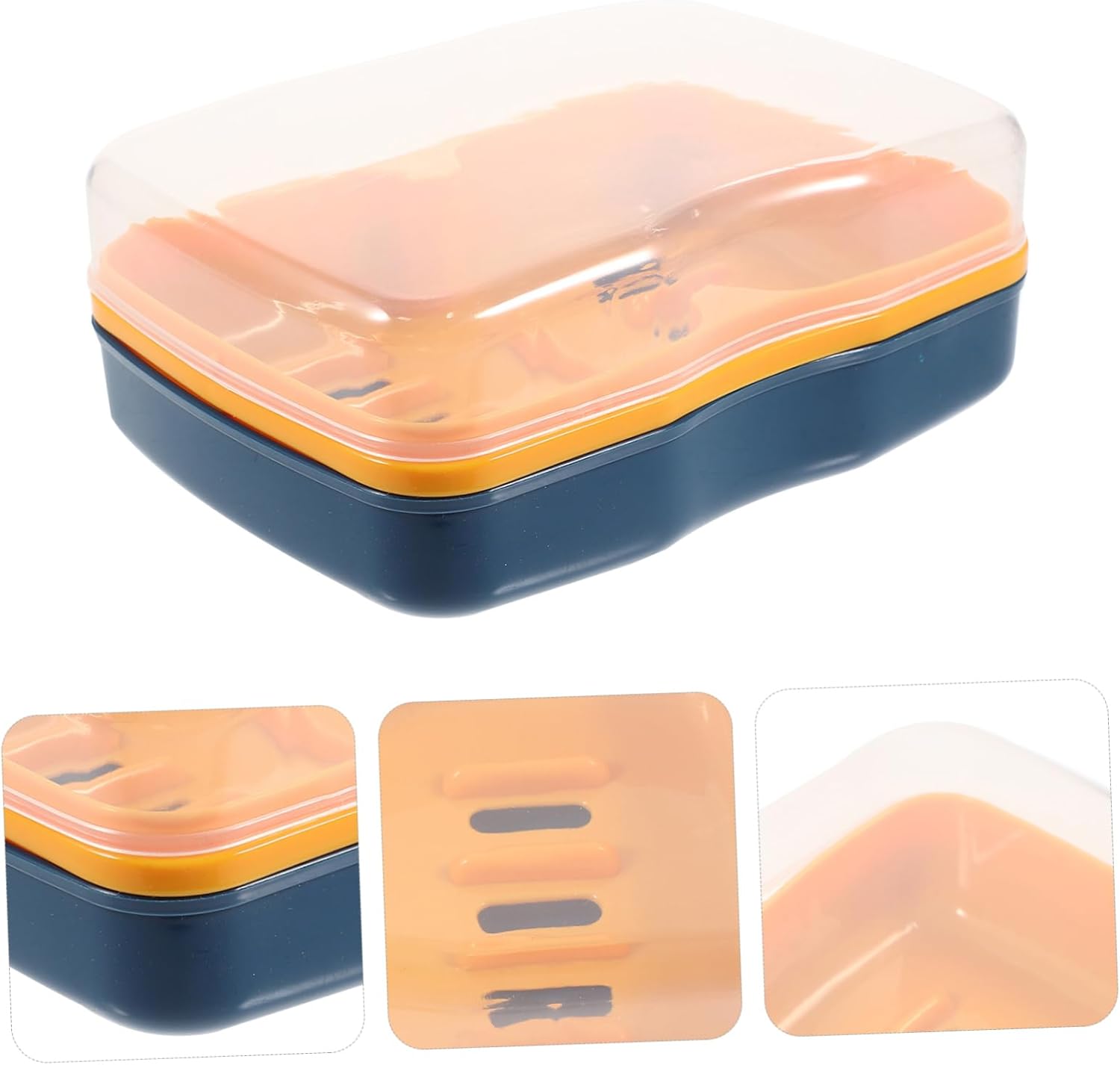 ABOOFAN Self-Draining Soap Holder Leak Proof Portable Bath Storage