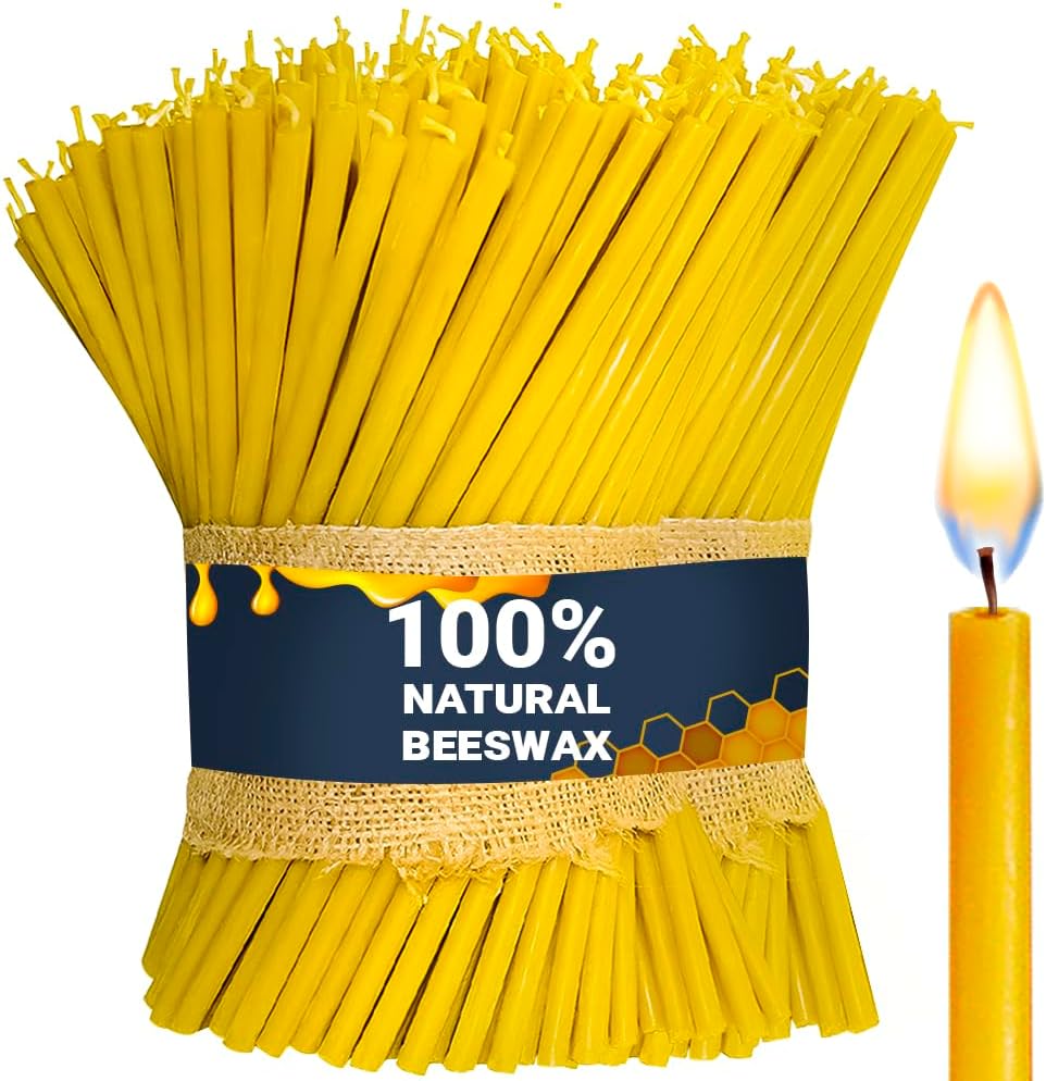 45 Pack Pure Beeswax Taper Candles 7 Inch Honey Scented
