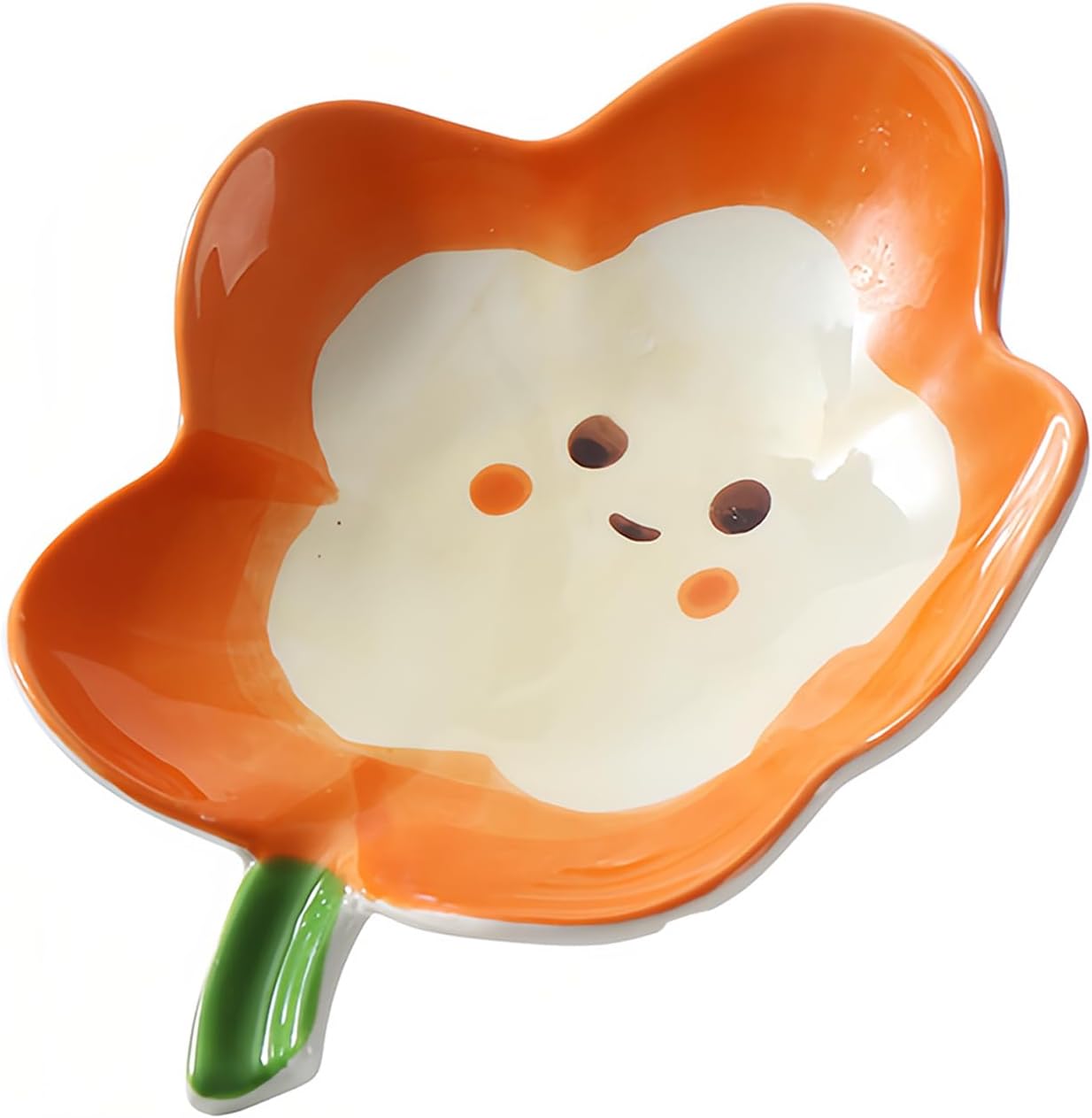 Dowbom Soap Holder Ceramic Porcelain Drainage Soap Dish Orange