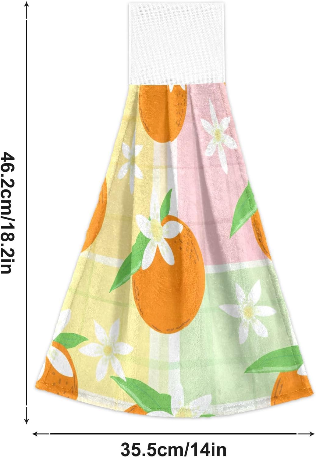 RPLIFE Bath Towels Set of 2 Cute Orange Green Leaves