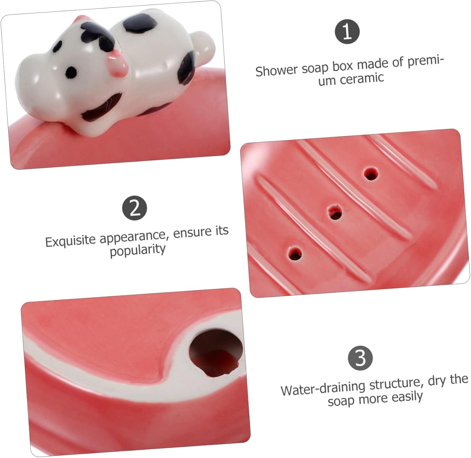 Cute Cartoon Soap Dish Holder for Bathroom Kitchen