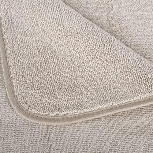 POLYTE 60 x 30 in Microfiber Bath Towel Set 6 Piece Beige