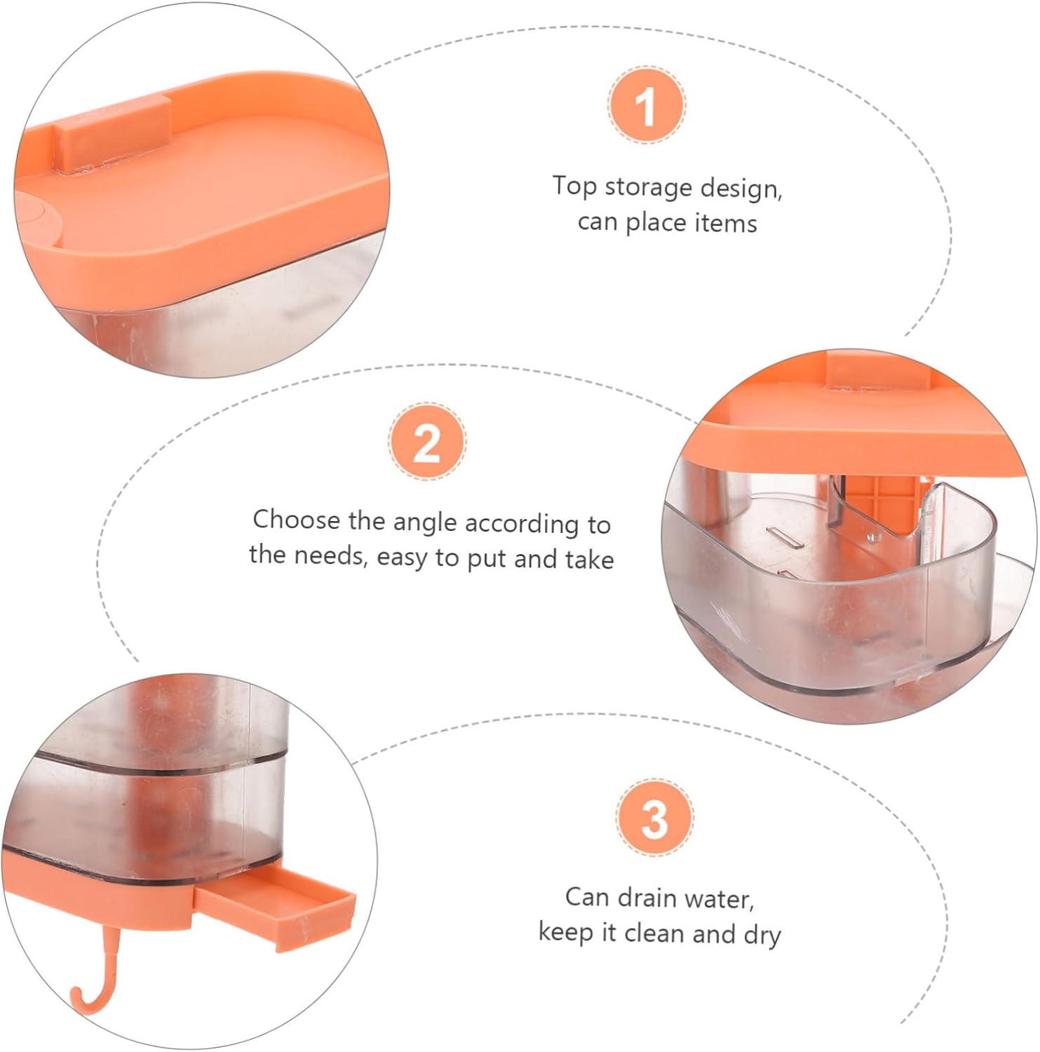 Ciieeo Wall Mounted Rotating Soap Dish for Bathroom Drainage Storage