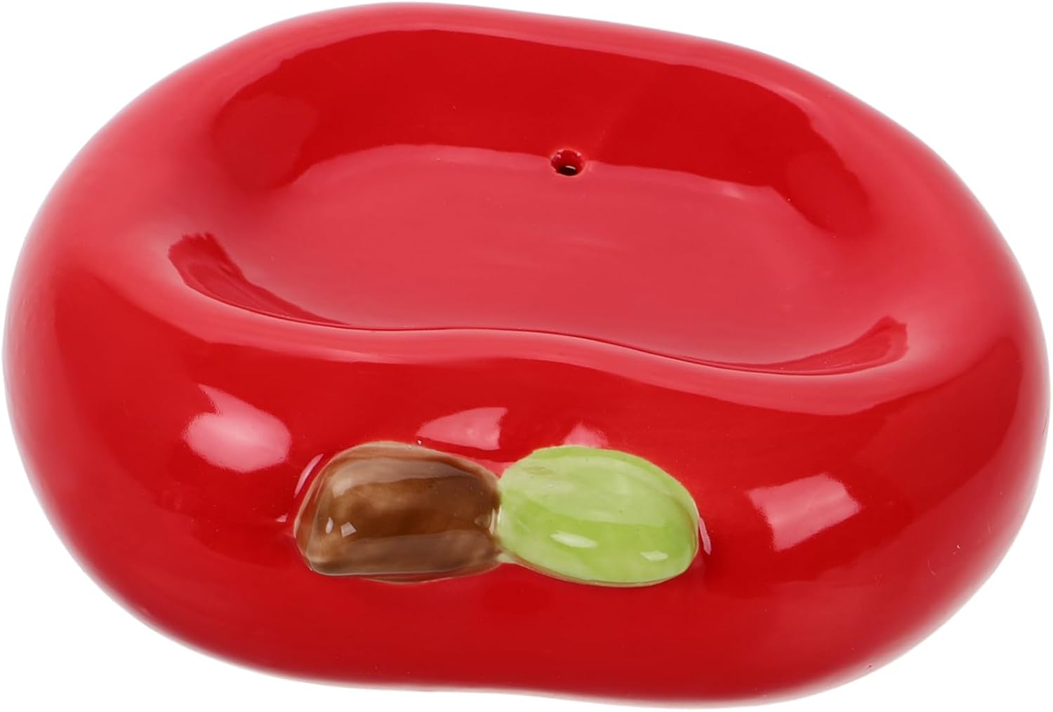 Ceramic Apple Soap Holder with Drainage Tray