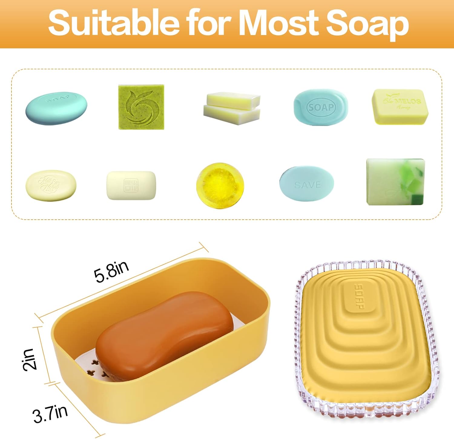 Travel Soap Holder with Leak Proof Lid and Silicone Band