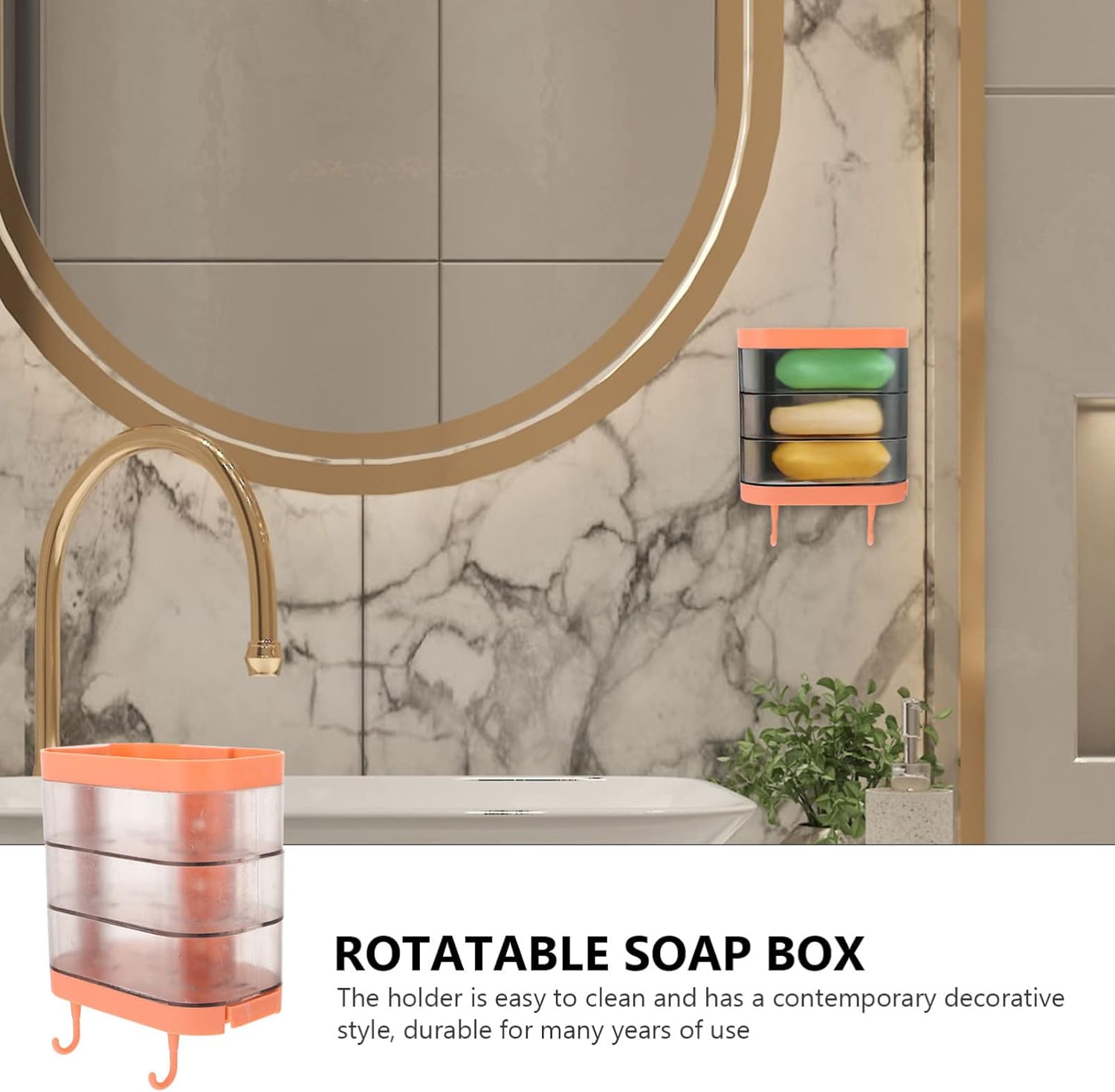 FOMIYES Plastic Chic Wall-Mounted Soap Box Drainer