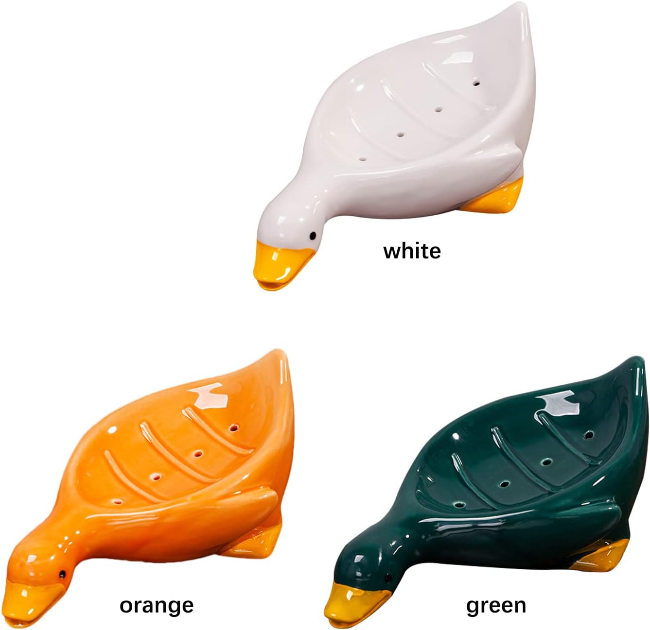 Cute Duck Ceramic Bar Soap Holder for Shower and Kitchen 1