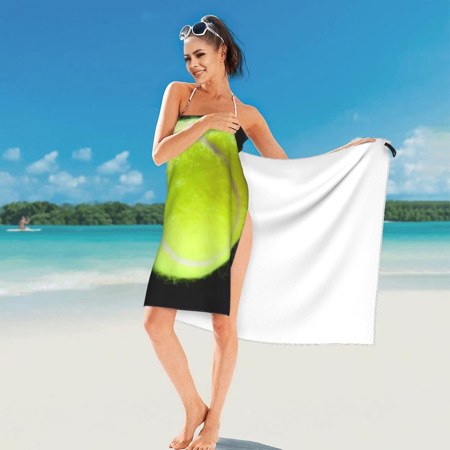 Tengyuntong Tennis Beach Towel - Soft Microfiber Absorbent Towel for All Ages