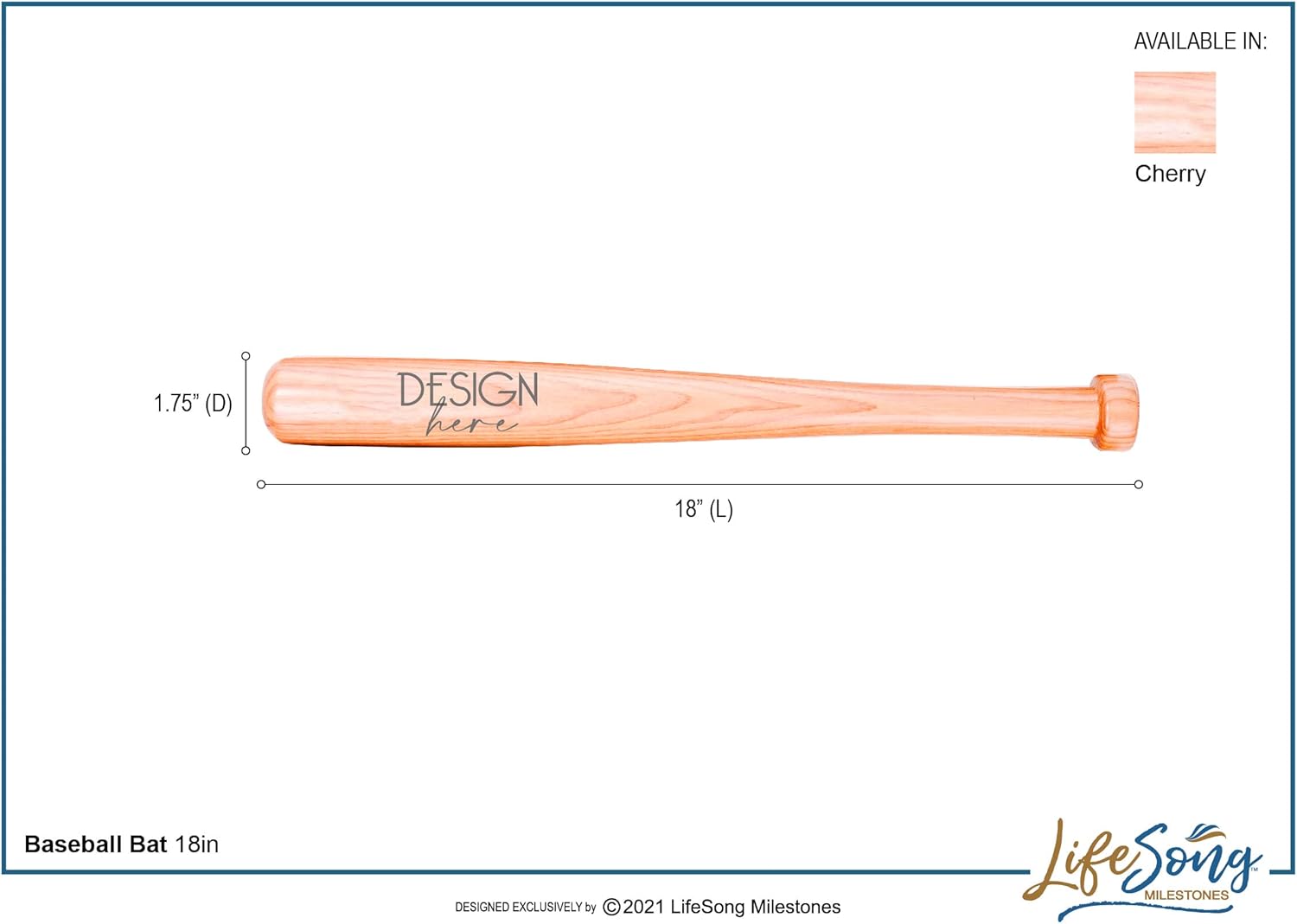 LifeSong Milestones Personalized Baptism Baseball Bat