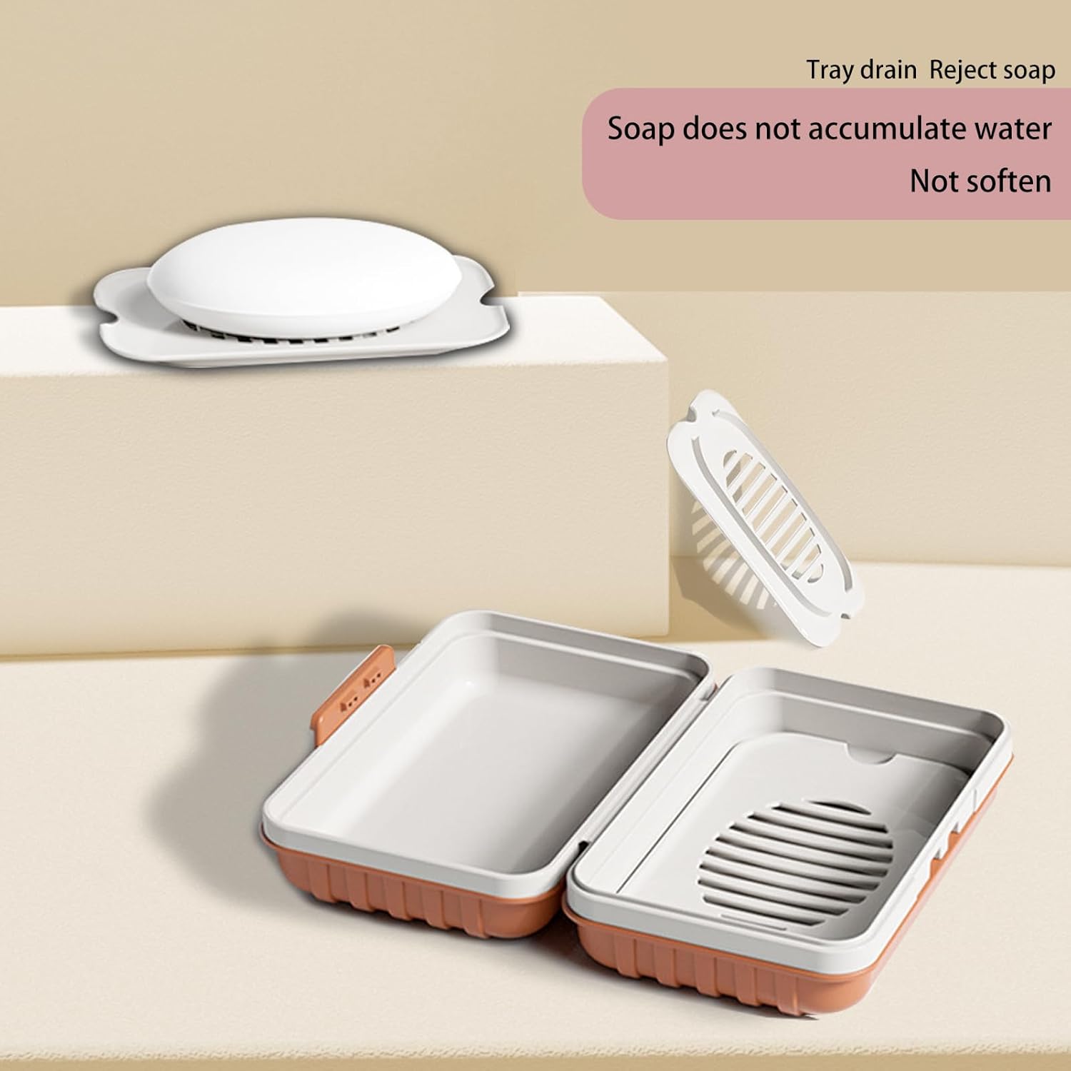 Travel Soap Case with Leak Proof Lid and Drainage Tray