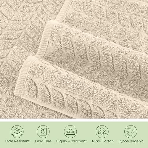 Elegant Comfort Turkish Cotton Towel Set Ivory 6-Piece