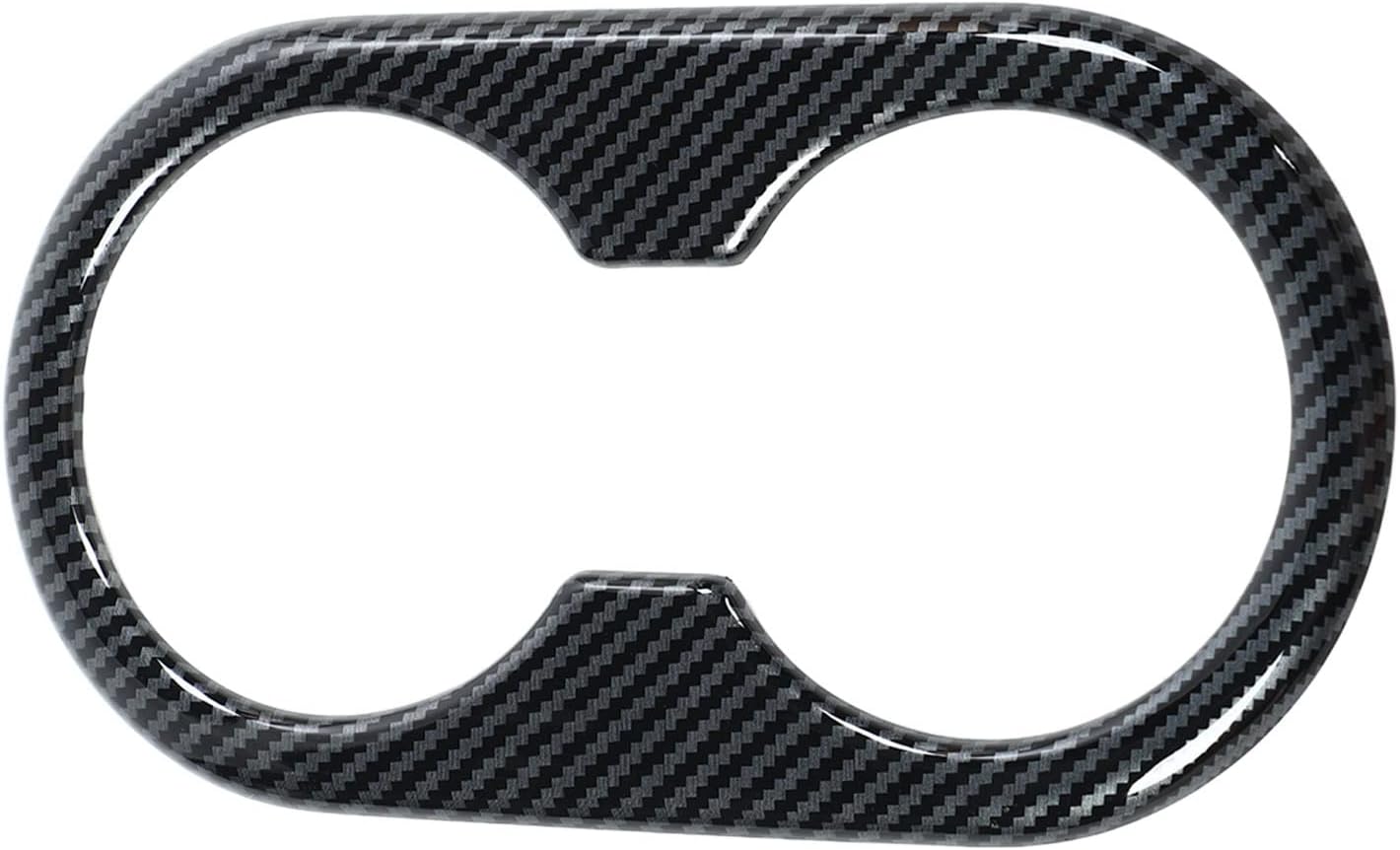 Zizev Rear Seat Cup Holder Cover with Carbon Fiber Look