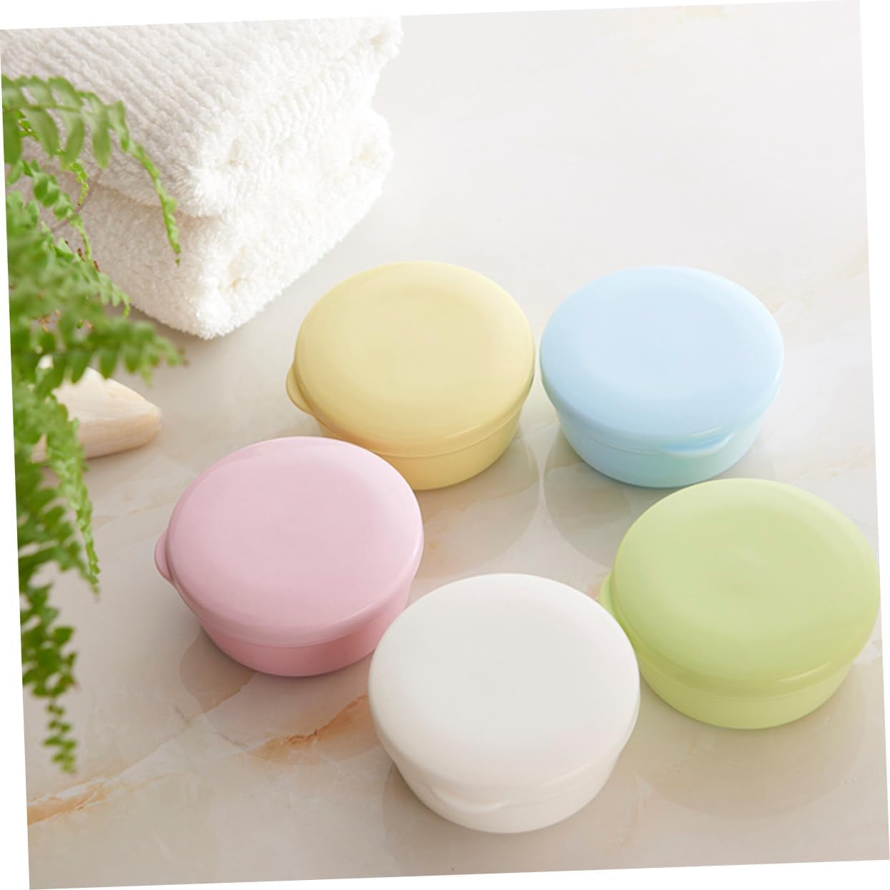 Anneome 4Pc Plastic Bath Soap Dish with Lid