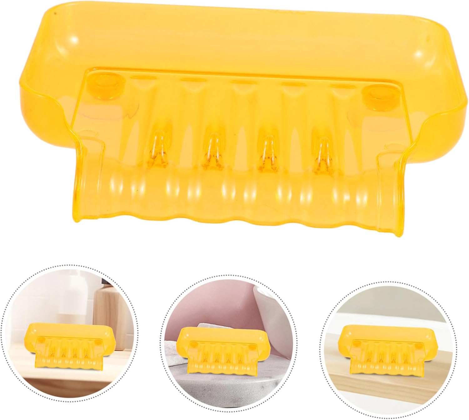 PAMINGONO Orange Waterfall Soap Dish with 2 Suckers