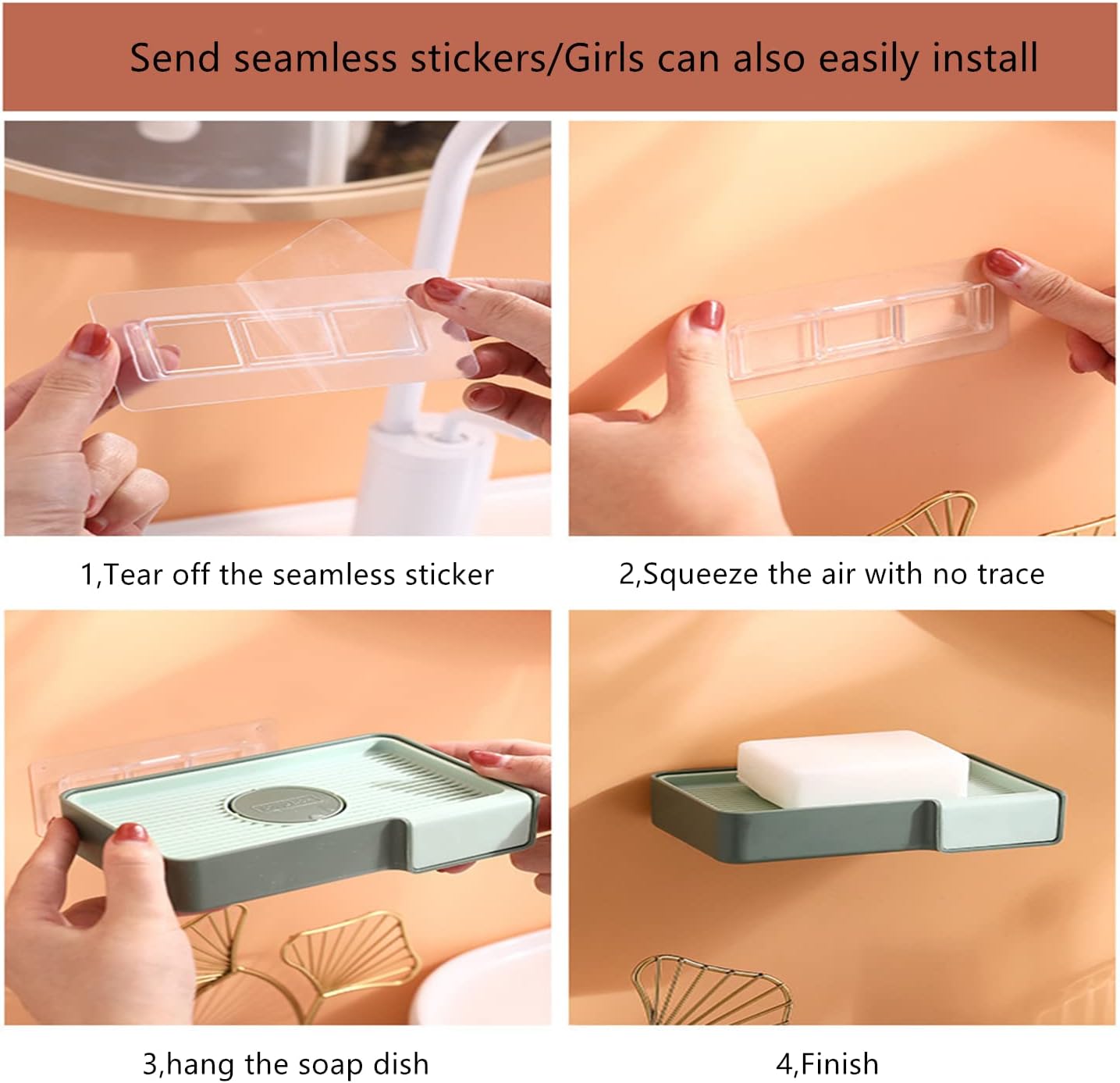 WYMRR Soap Dish with Double Drainage and Non-Slip Base