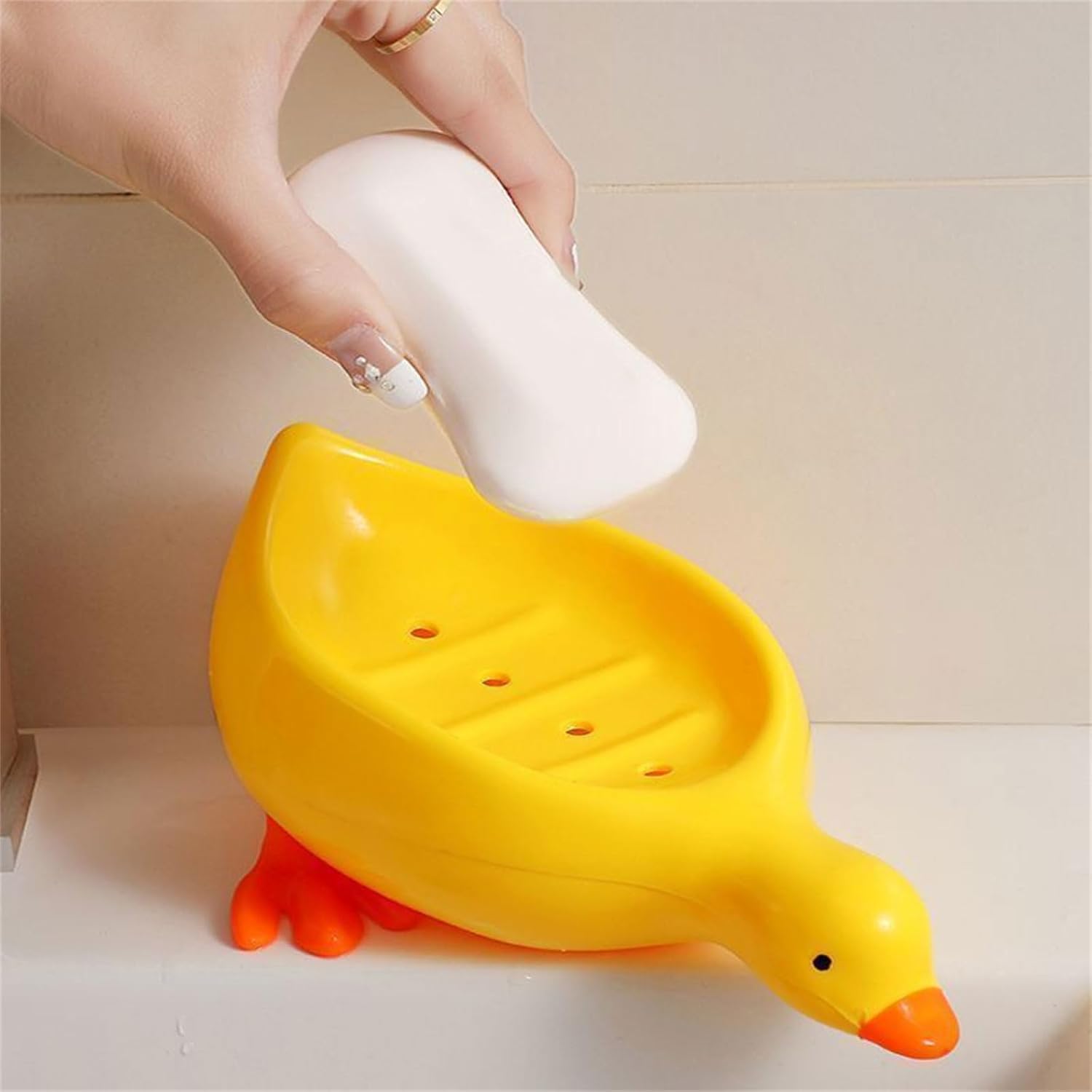 XIAOQENAN Draining Soap Holder Duck Shape Tray 1
