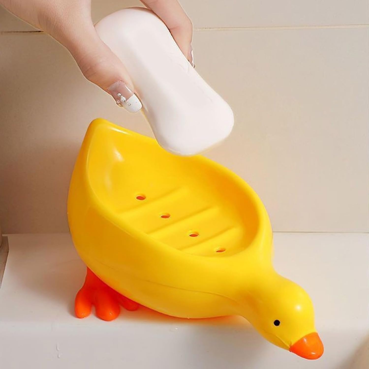 Cute Duck Bar Soap Holder for Shower Bathroom