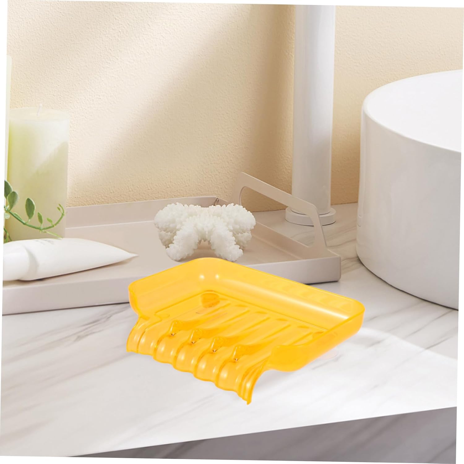 WESIEVYA Bathroom Waterfall Soap Dish with Suction Cups