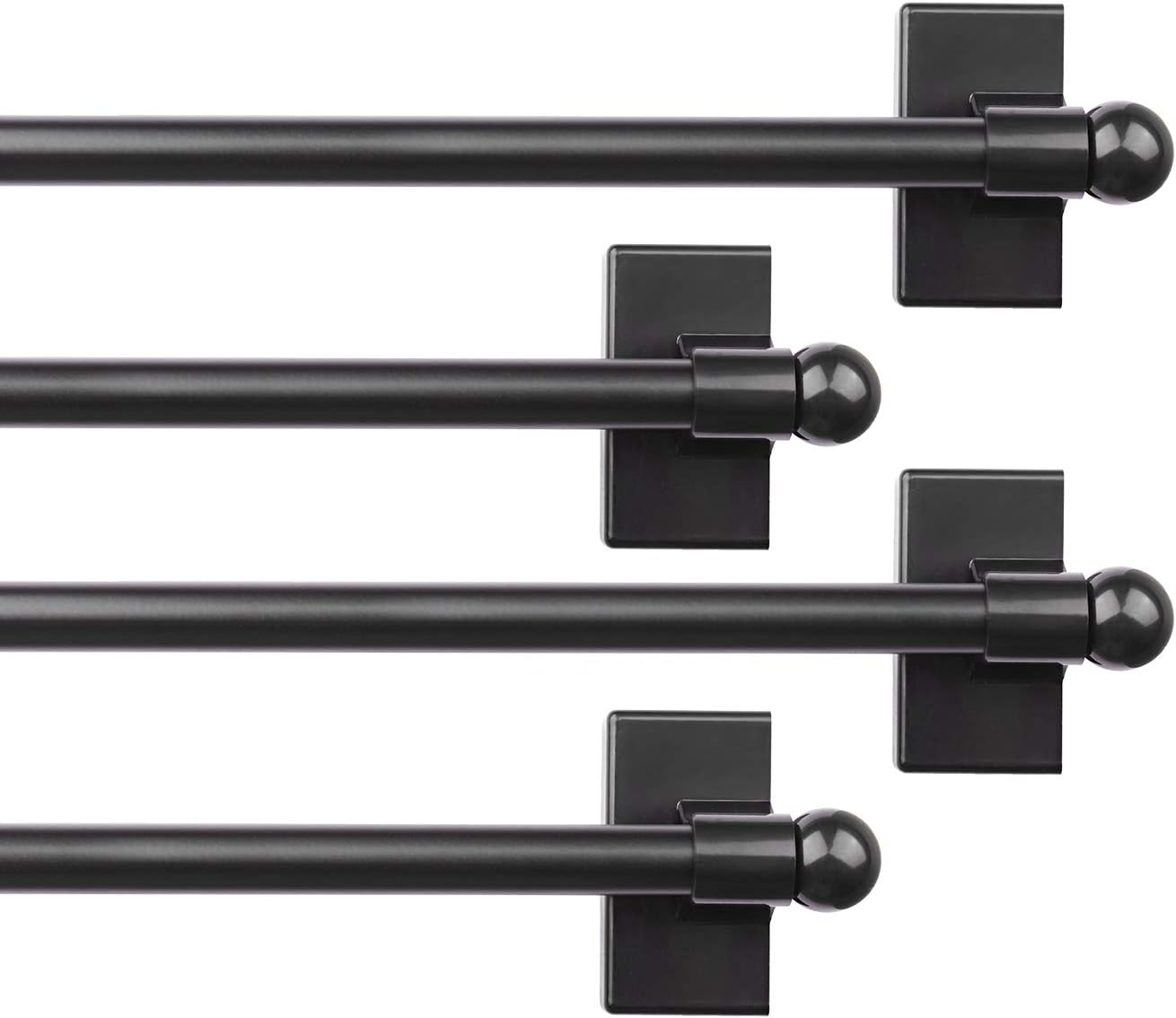 WLRocaille Adjustable Magnetic Rods 4 Pack Black