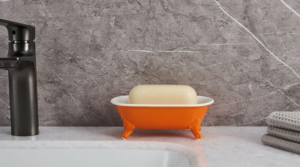 65 Inch Ceramic Soap Dish with Drainage Holes