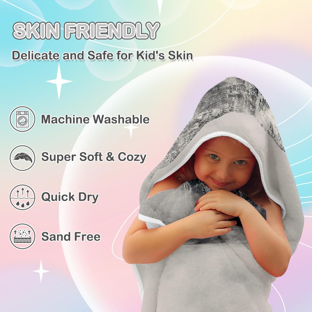 Sleepwish Hooded Bath Towel with Hood for Kids and Adults