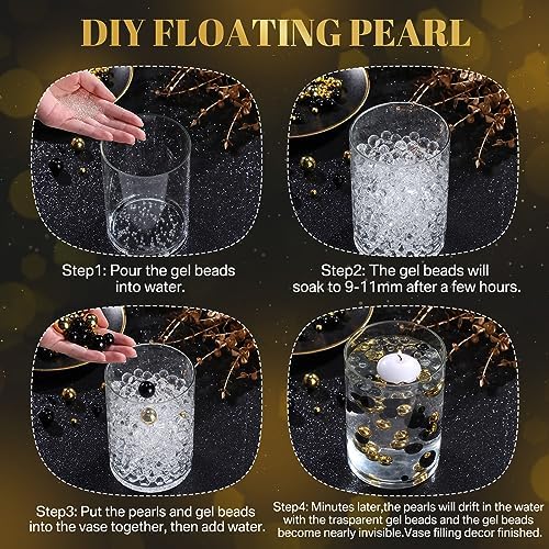 Fumete 10162 Pcs Floating Candles and Vase Beads Decor