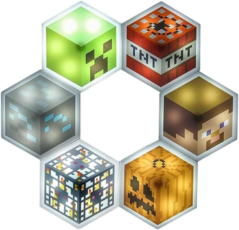 Minecraft LED Hexagon Block Light - Creeper TNT Steve
