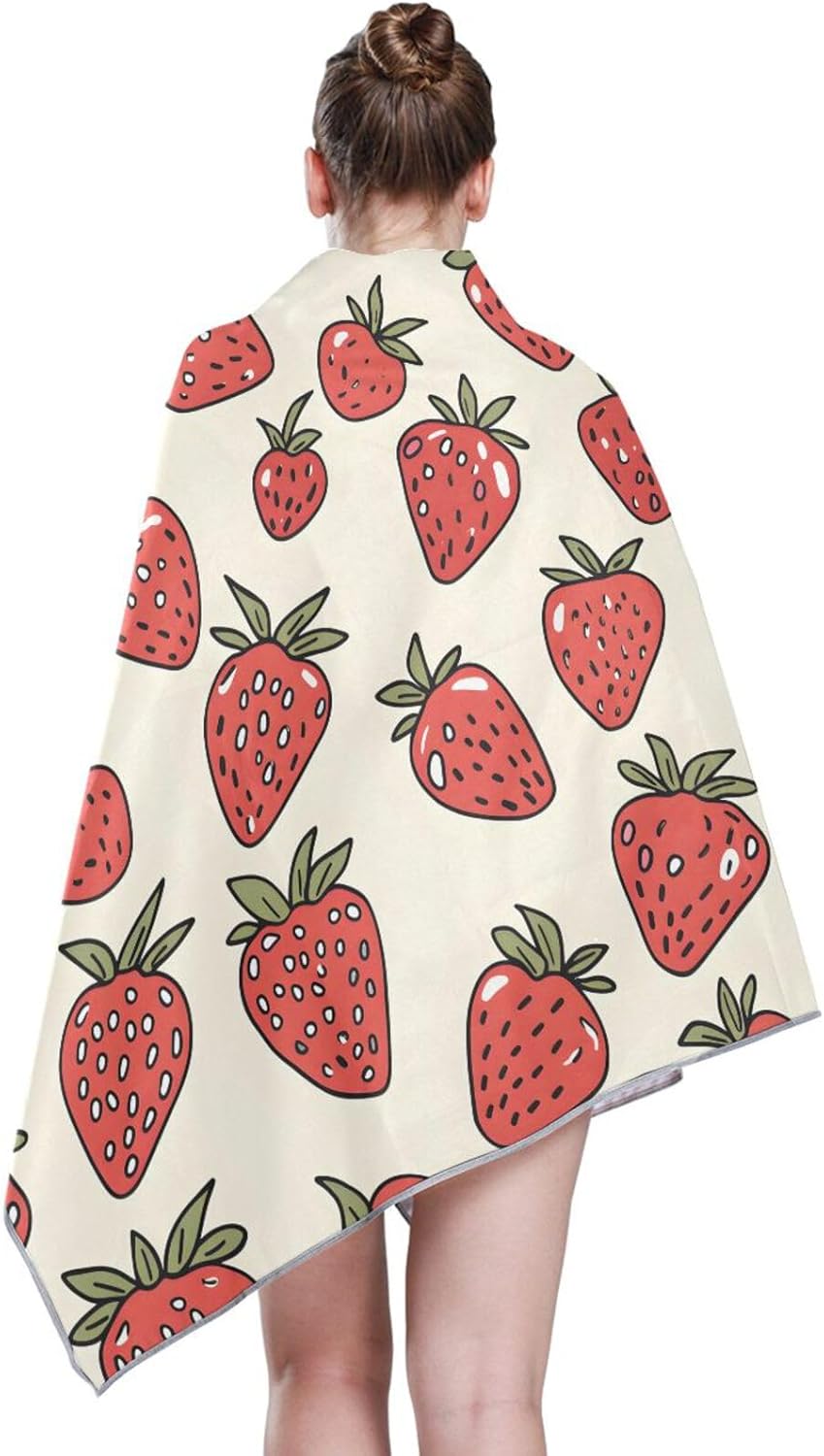 SUABO Strawberry Bath Towels with Hanging Loops
