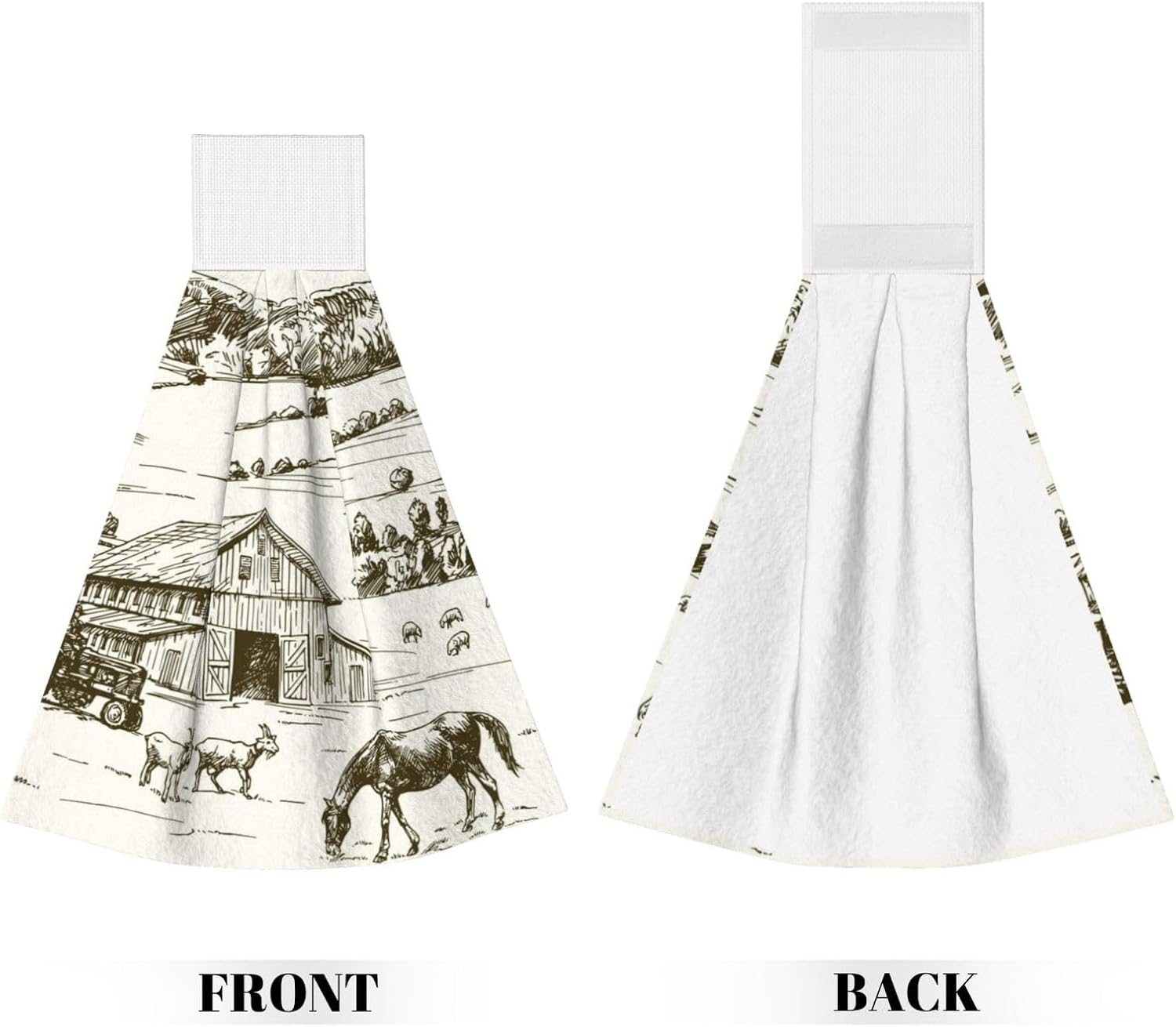 Farm Animals Print Coral Velvet Hand Towels Absorbent Durable