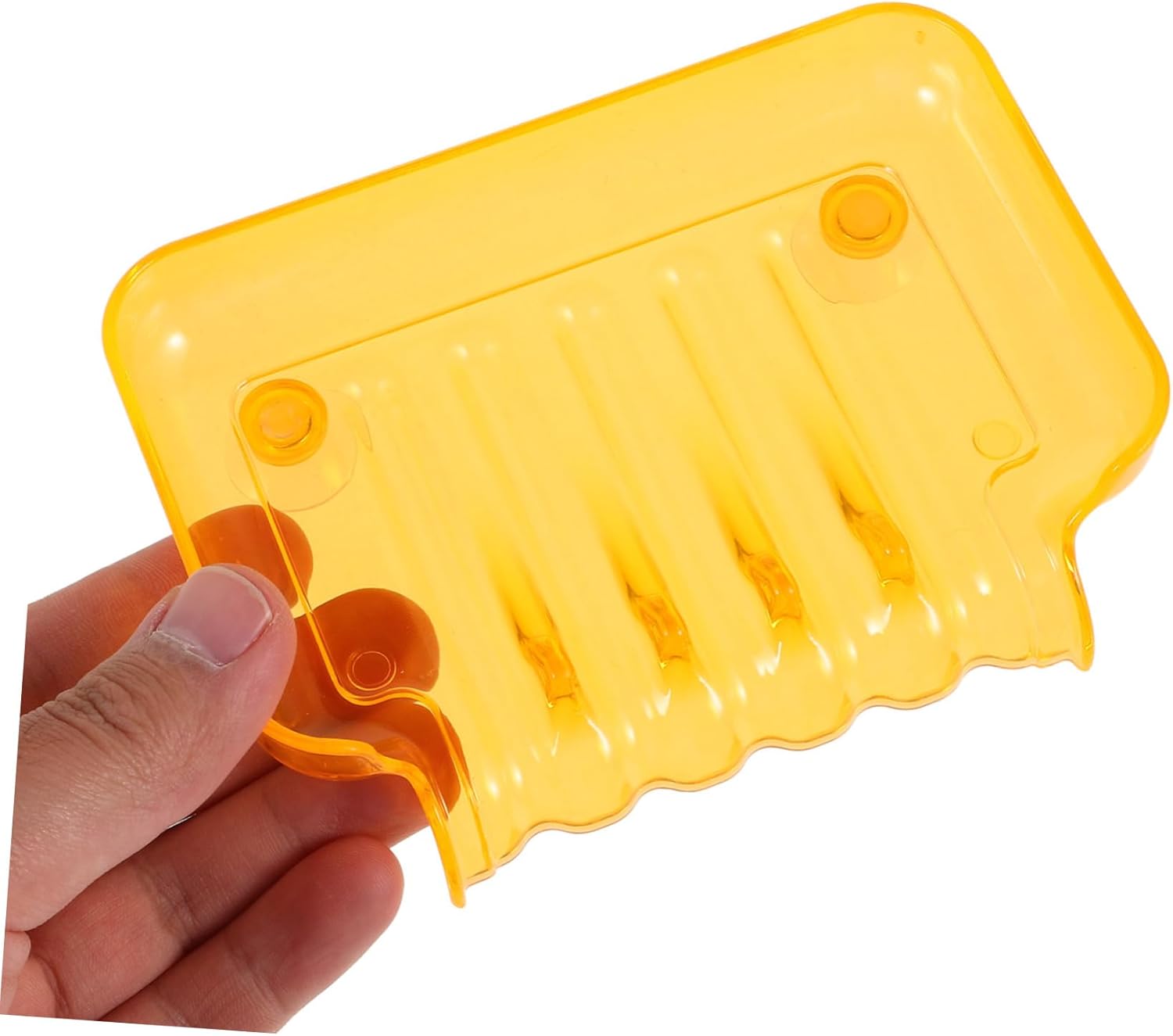 Unomor Clear Orange Soap Dish with Suction Cups