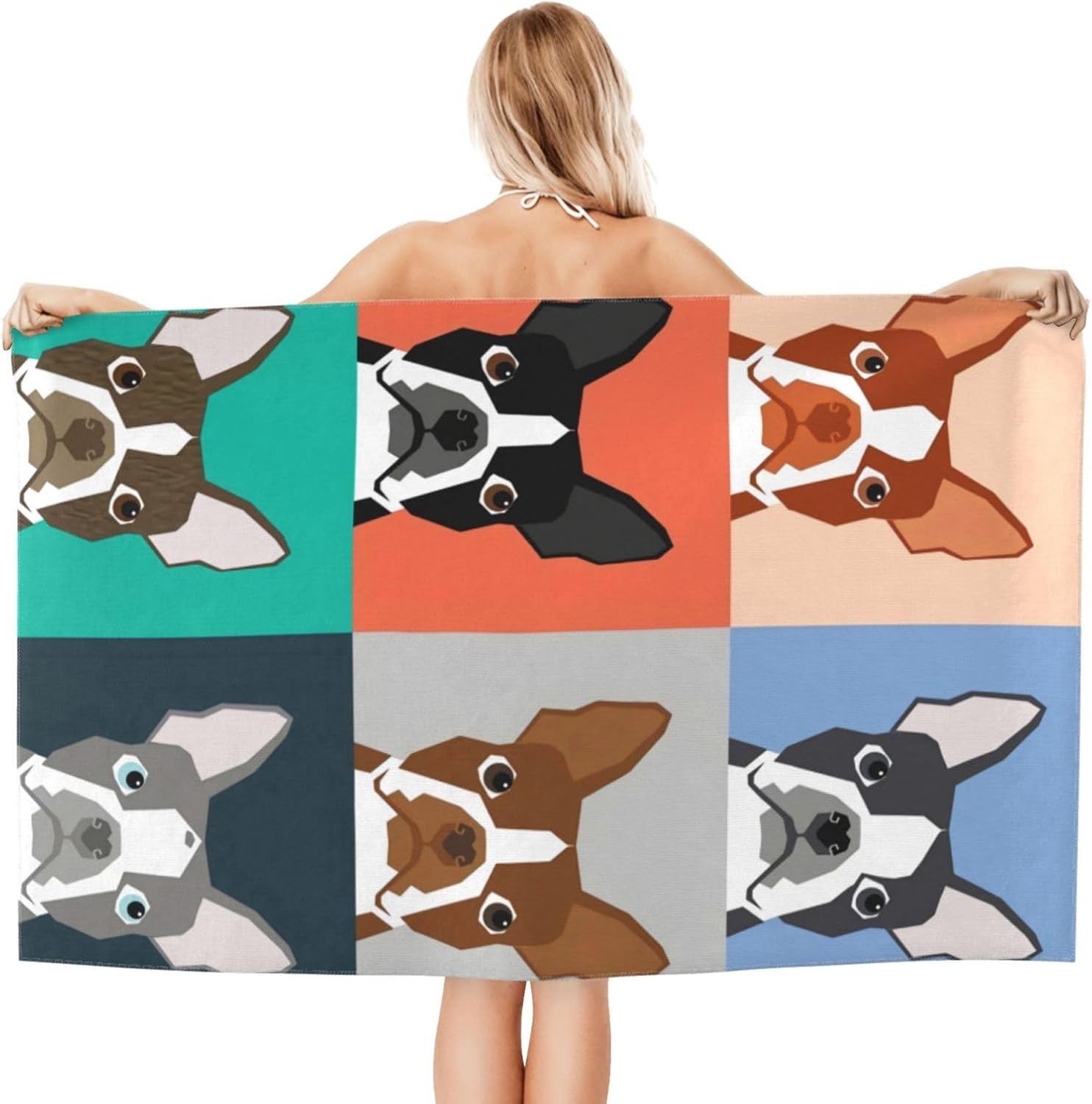 HKHEHOP Boston Terrier Beach Towel