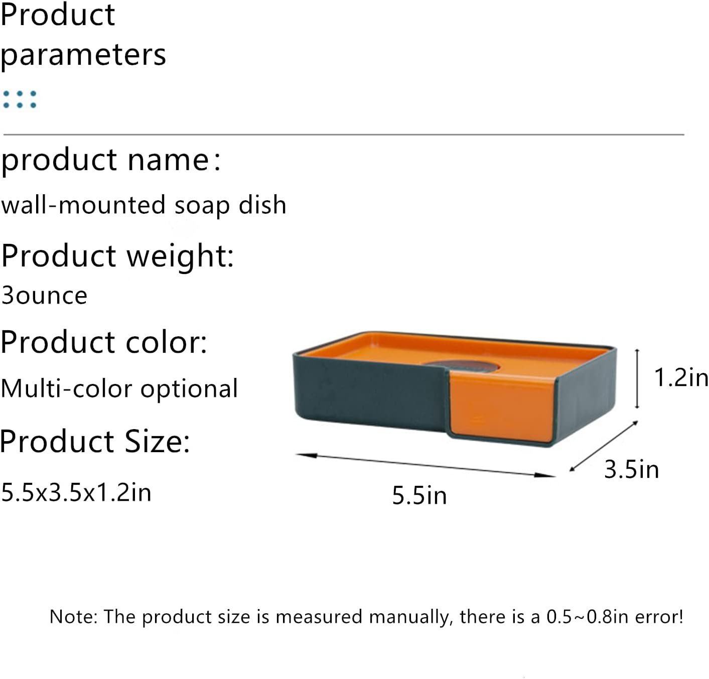 WYMRR Soap Dish with Double Drainage and Non-Slip Base