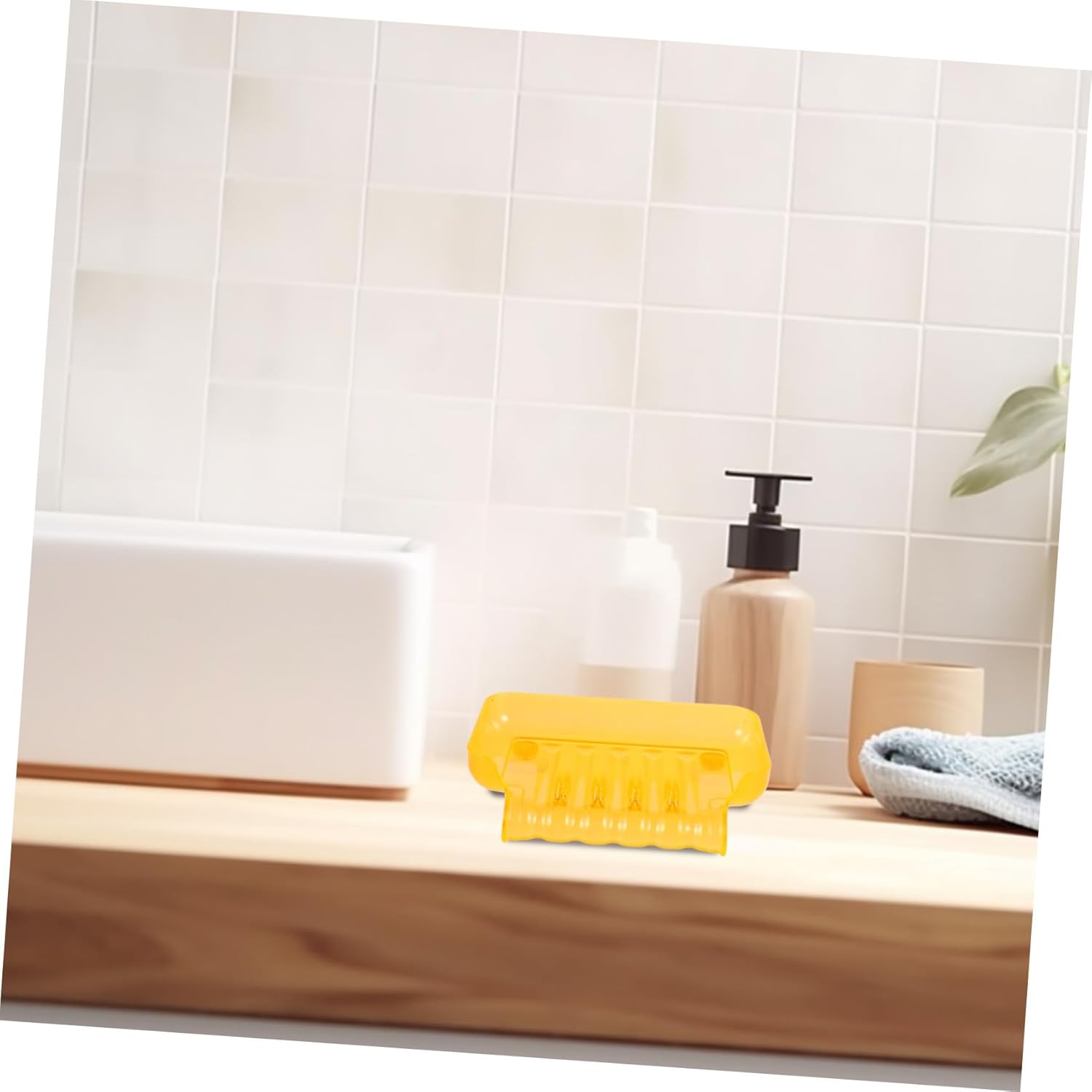 Cabilock Orange Soap Dish with Suction Cup and Sponge Holder