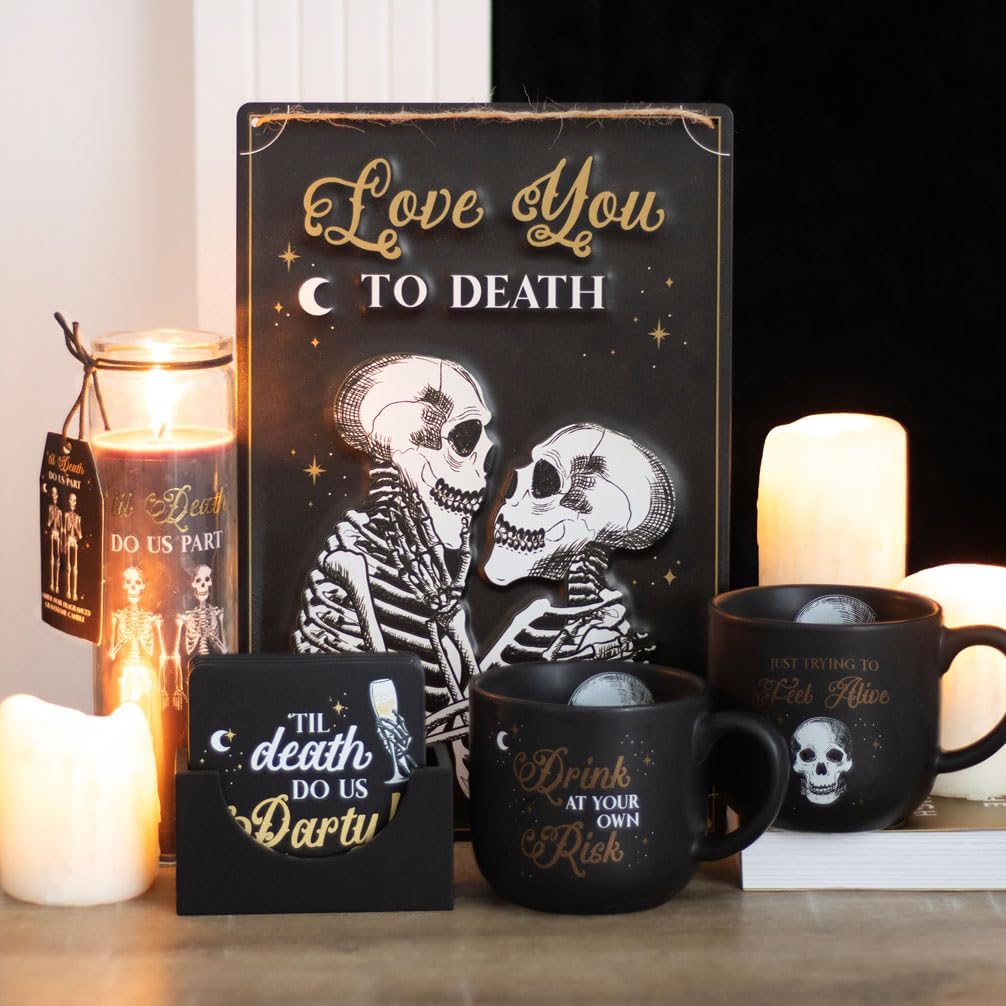 Til Death Do Us Part Amber Noir Tube Candle - Gothic Wedding Gift 1