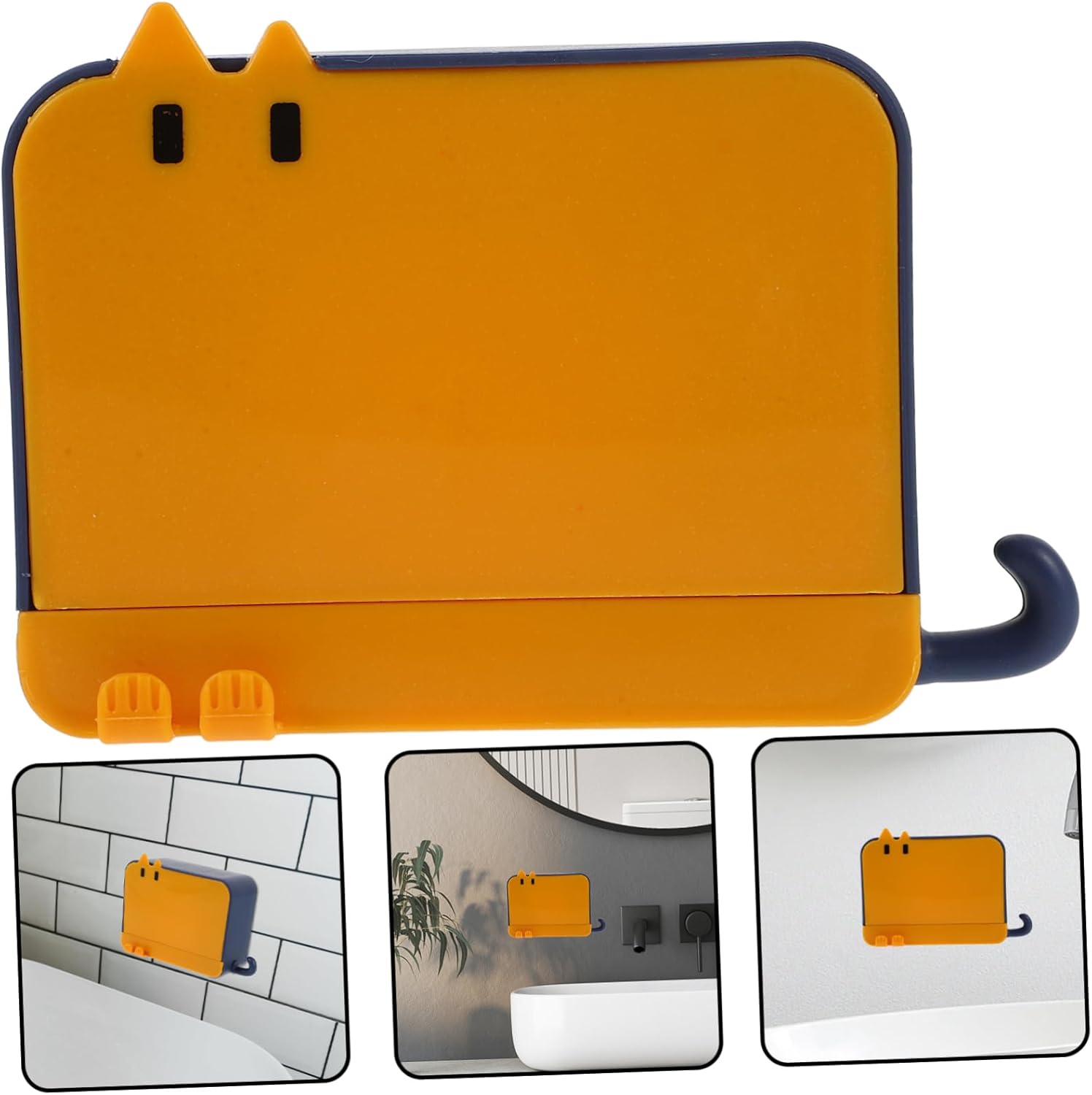 LIFKOME Wall Mounted Soap Dish with Lid Hook Holder