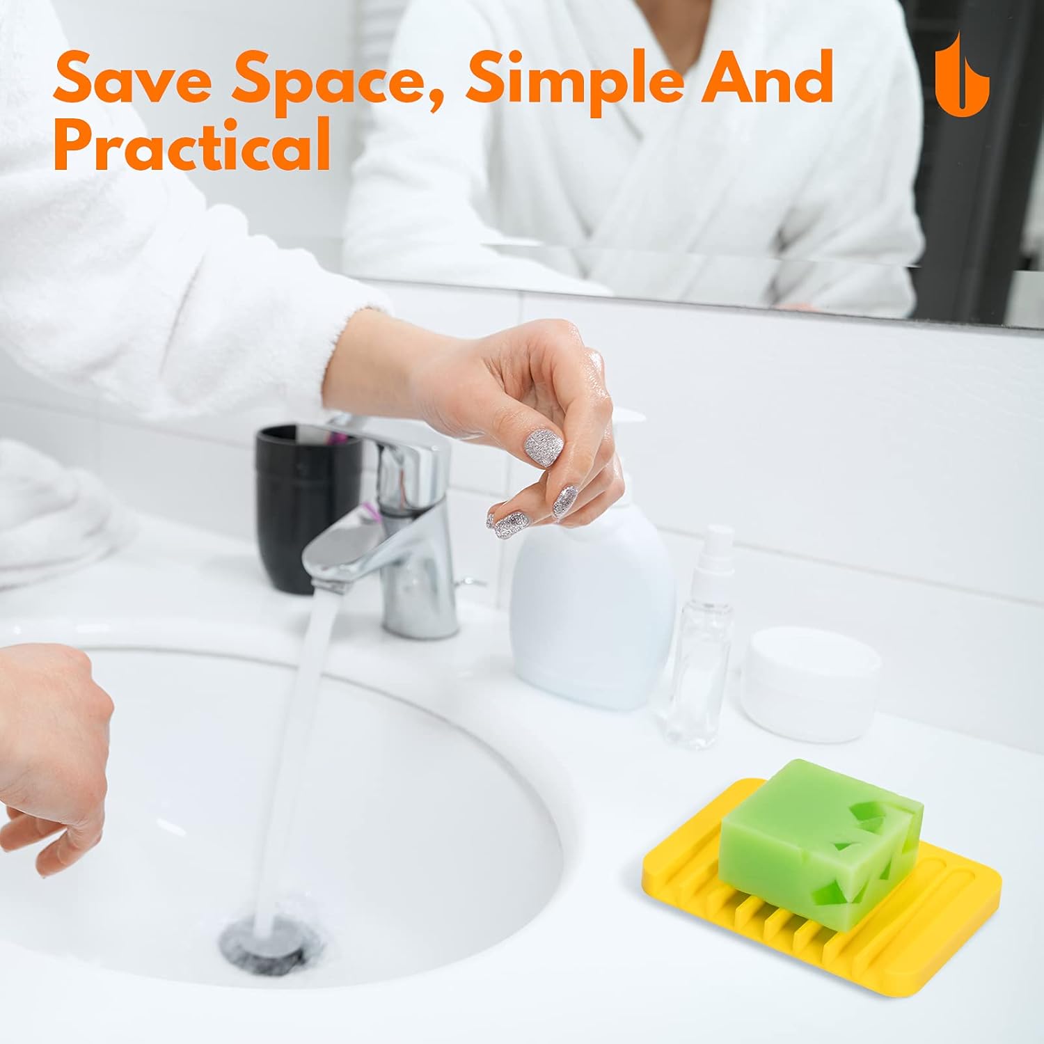 Urbanstrive Flexible Silicone Soap Dish for Bathroom Kitchen