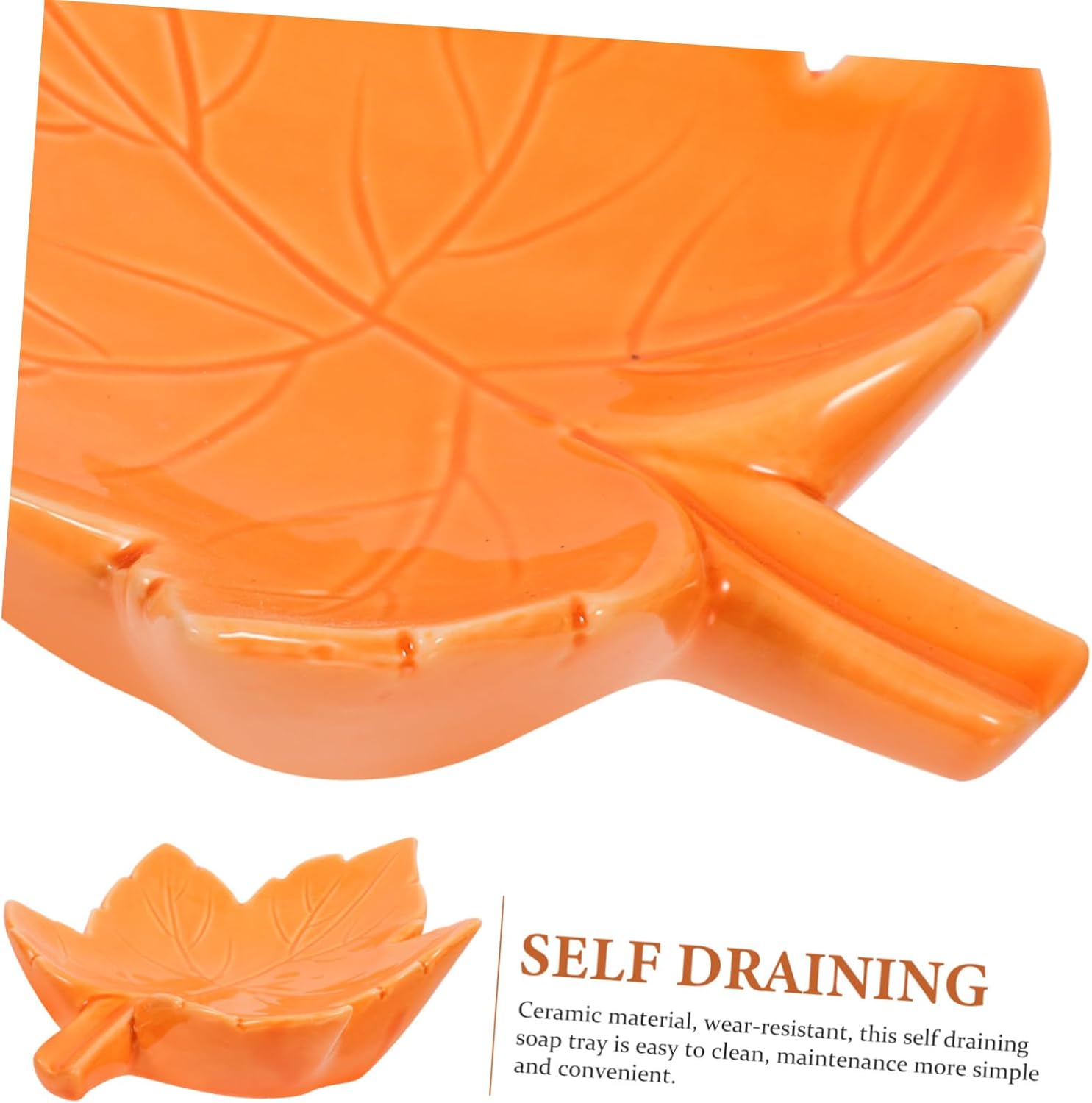 Ciieeo Leaf Shape Soap Dish Ceramic Maple Elegant Holder