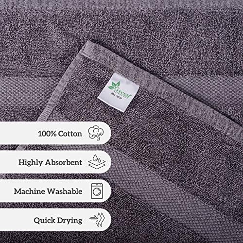 GREEN LIFESTYLE Charcoal Cotton Bath Towels