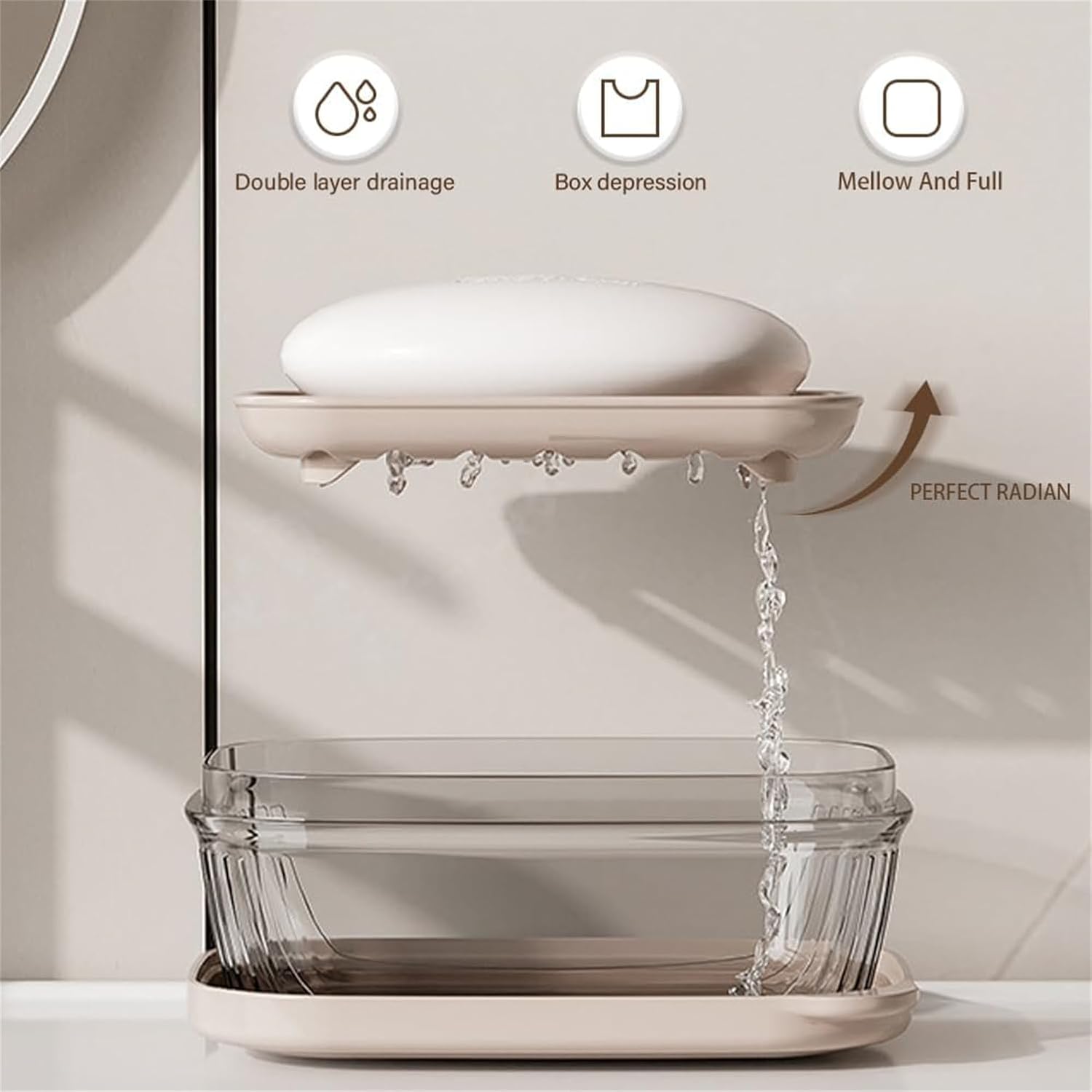 GlitzyStar Soap Dish Holder with Lid - Horizontal