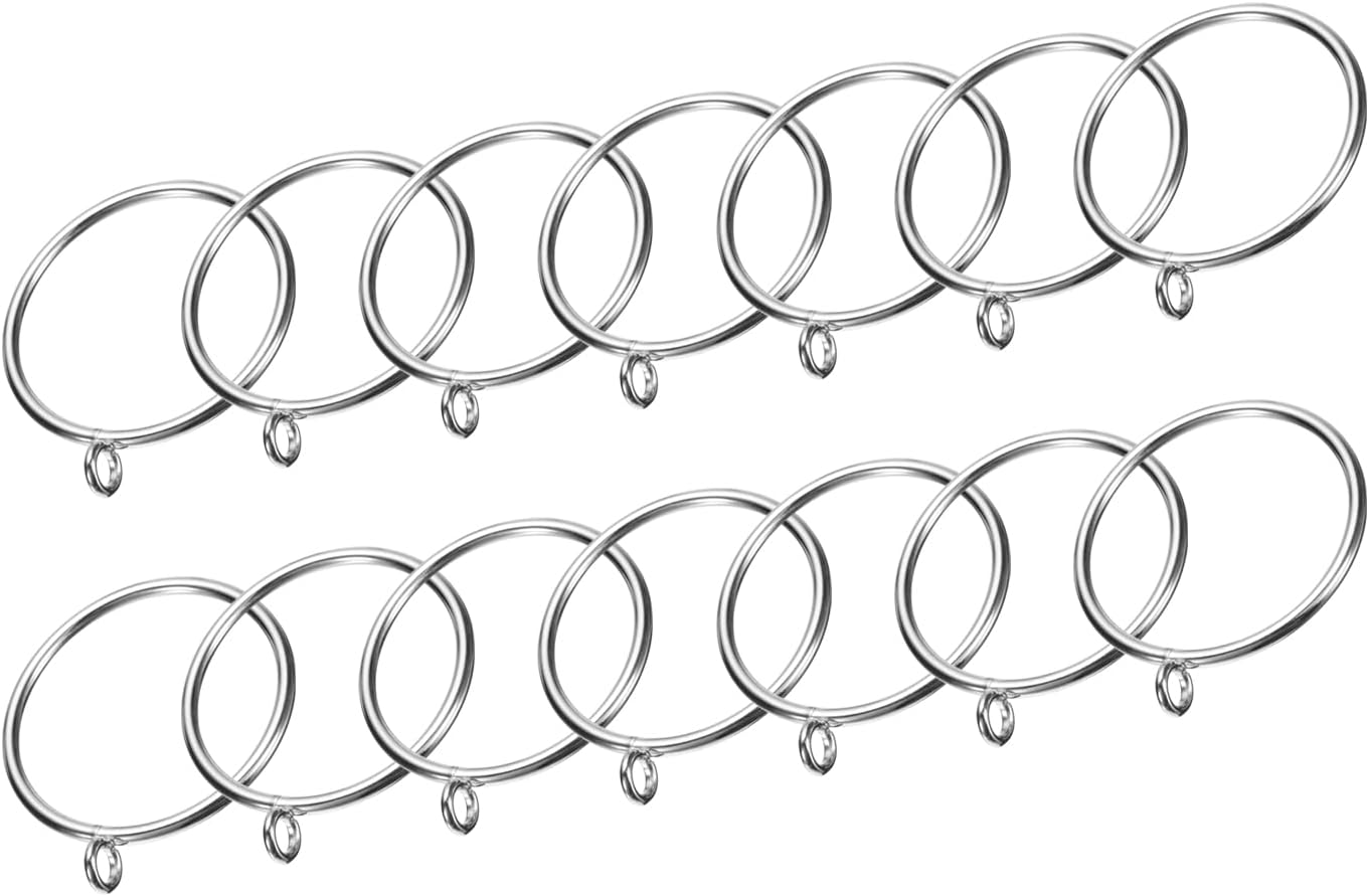 Uxcell 14PCS Silver Caf Curtain Rings with Eyelets