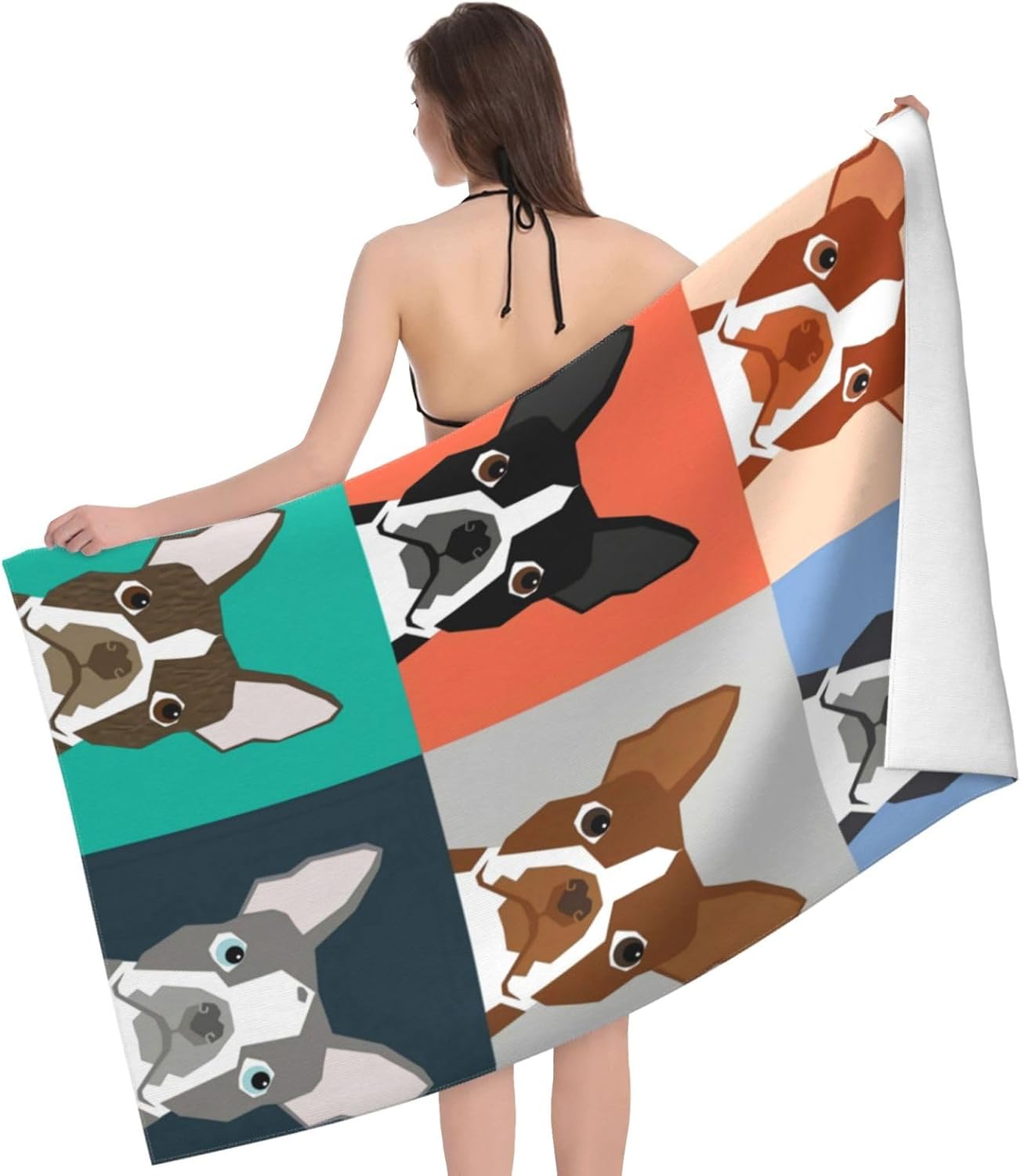 HKHEHOP Boston Terrier Beach Towel