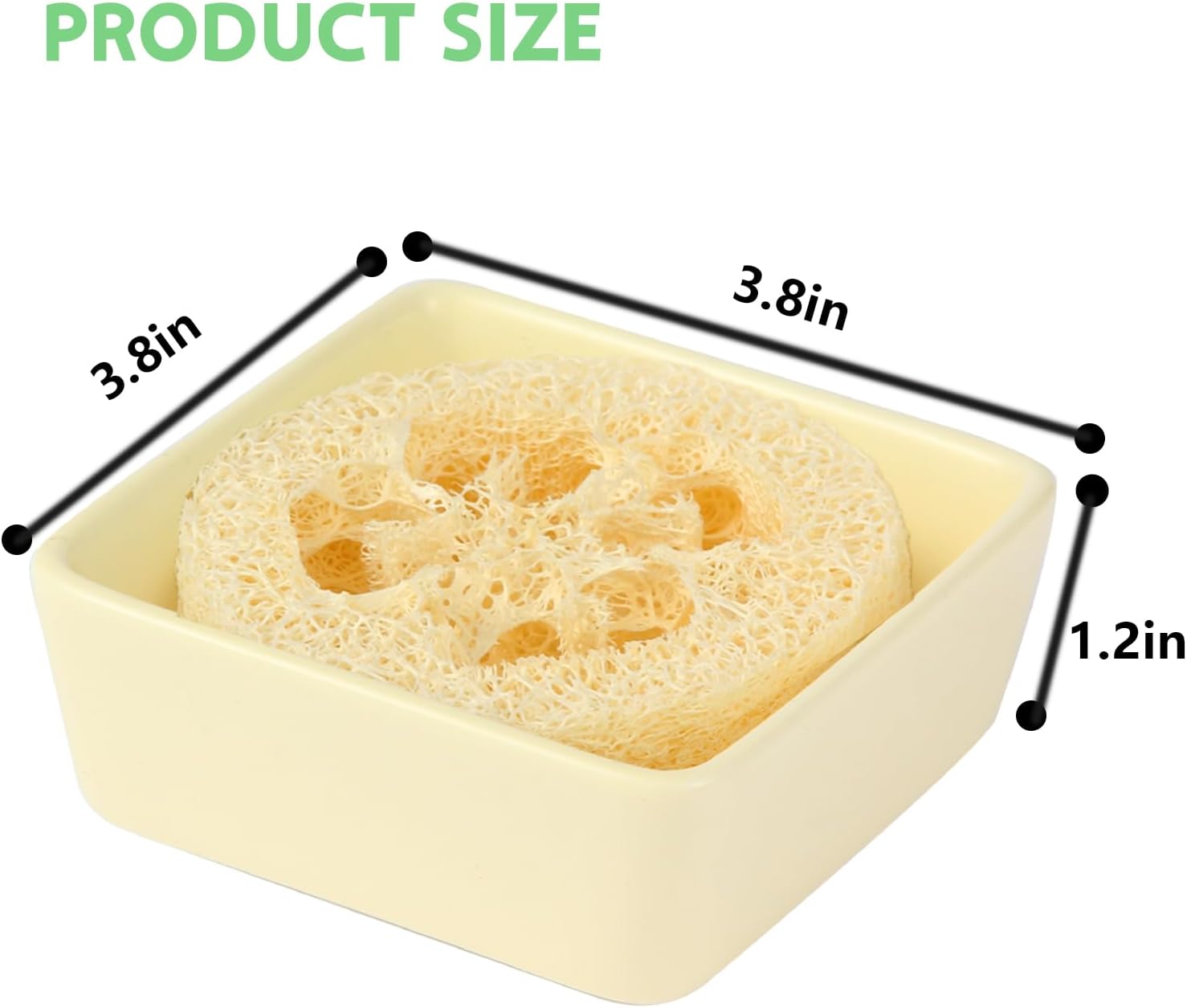 Fougin Square Ceramic Soap Holder with Loofah