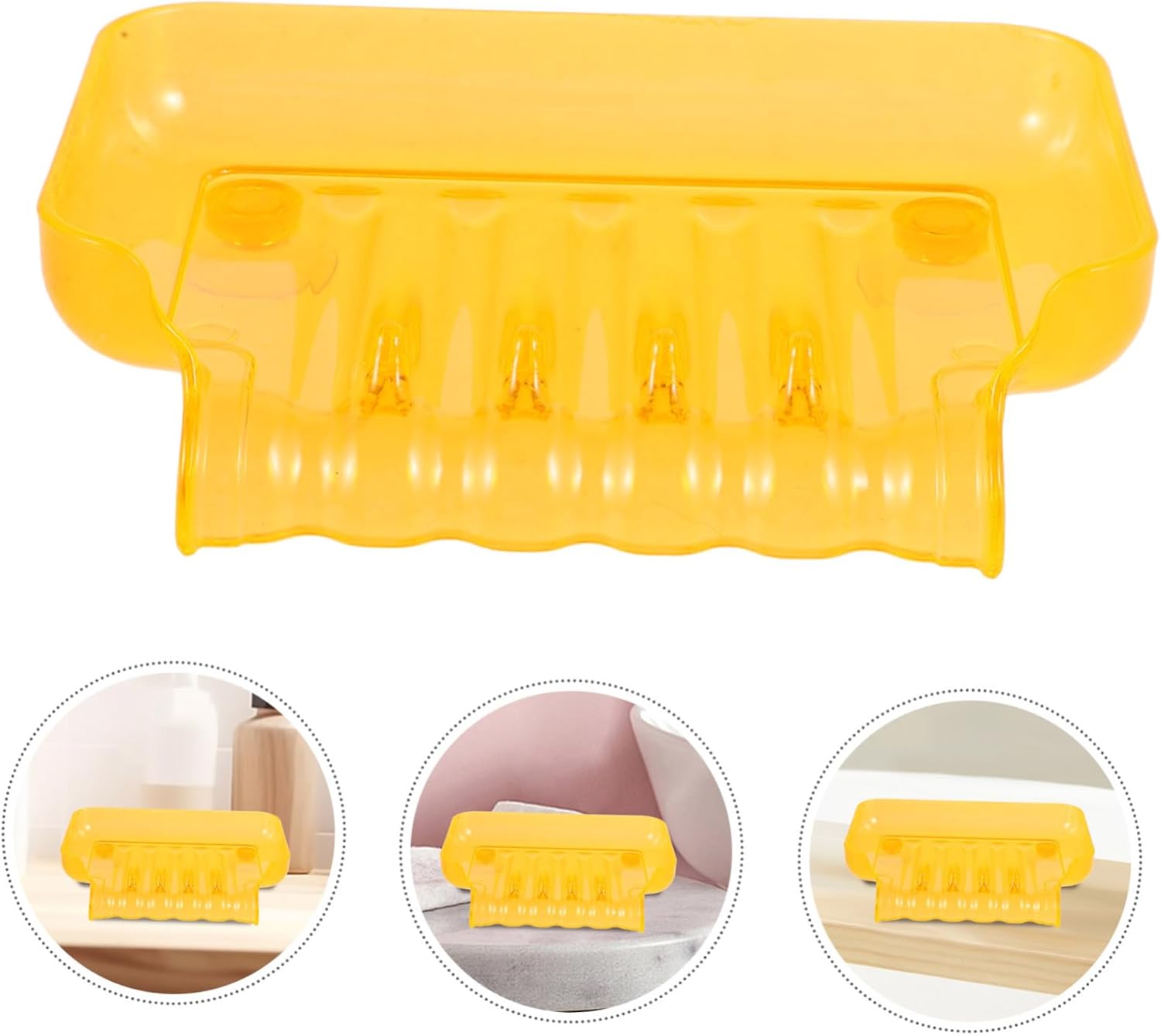 CANIGHT Orange Bathroom Soap Dish with Suction Cups