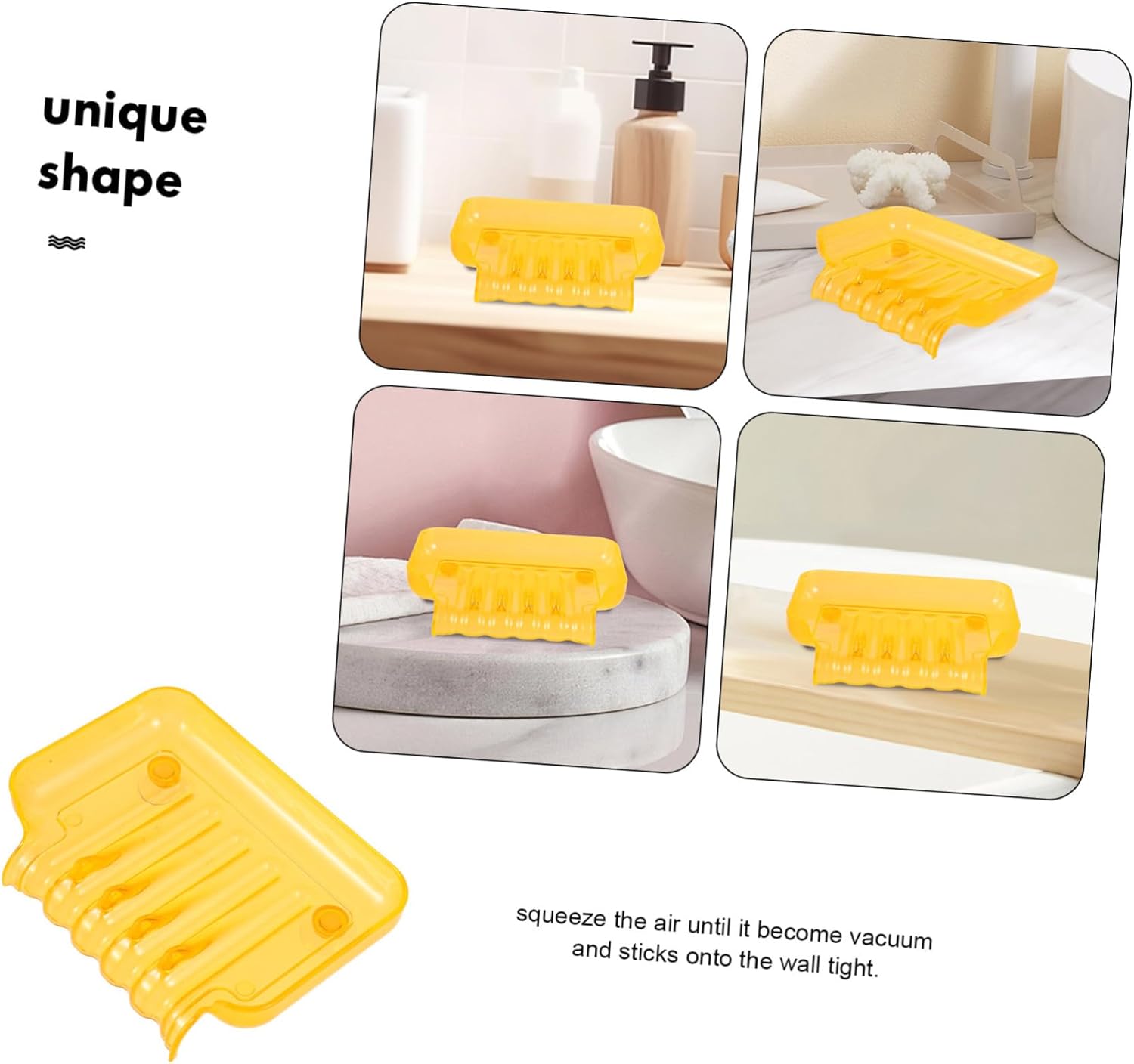 WESIEVYA Bathroom Waterfall Soap Dish with Suction Cups