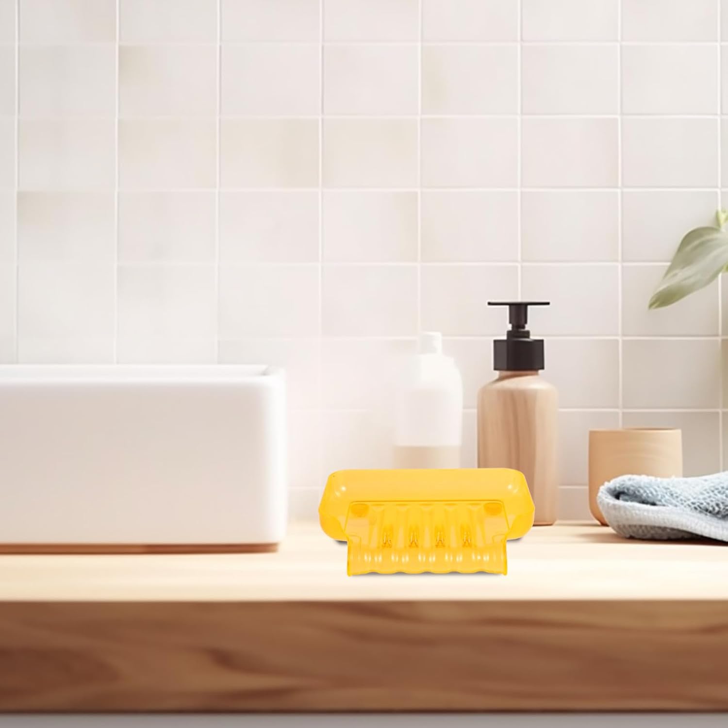 Bathroom Orange Soap Dish with Suction Cups