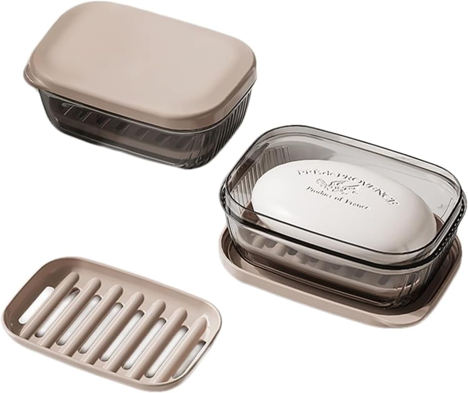 GlitzyStar Soap Dish Holder with Lid - Horizontal