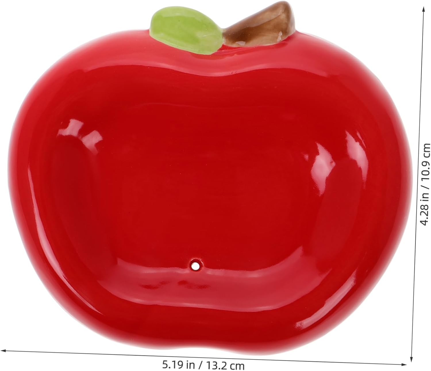 BRIGHTFUFU Apple Shaped Ceramic Soap Dish with Drainage
