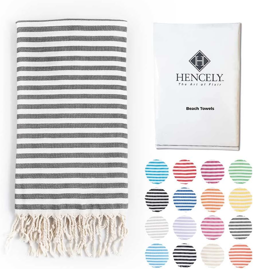Hencely Striped Turkish Beach Towel 37x71 100 Cotton
