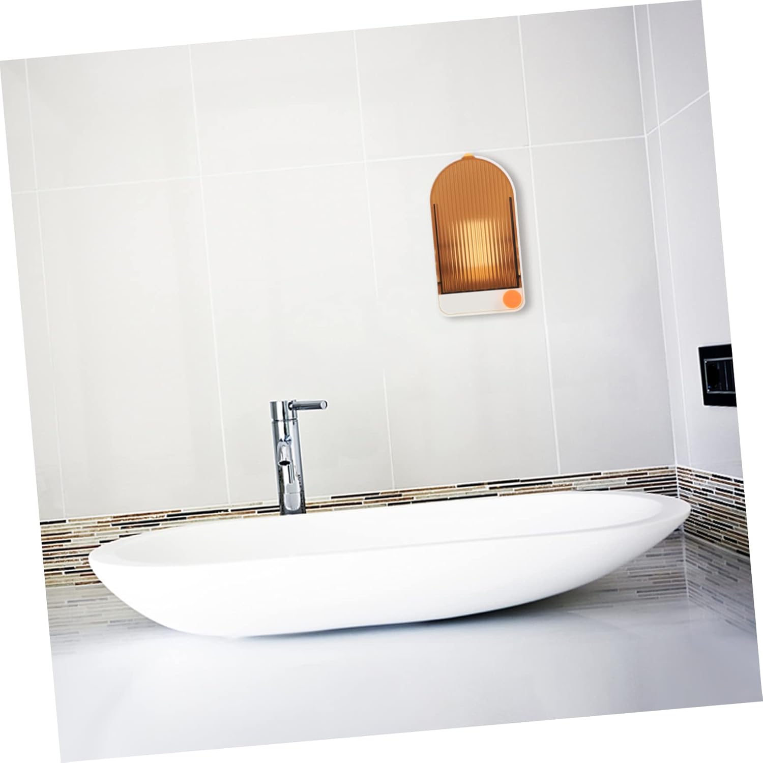 ABOOFAN Wall Mount Soap Holder 2pcs White Orange