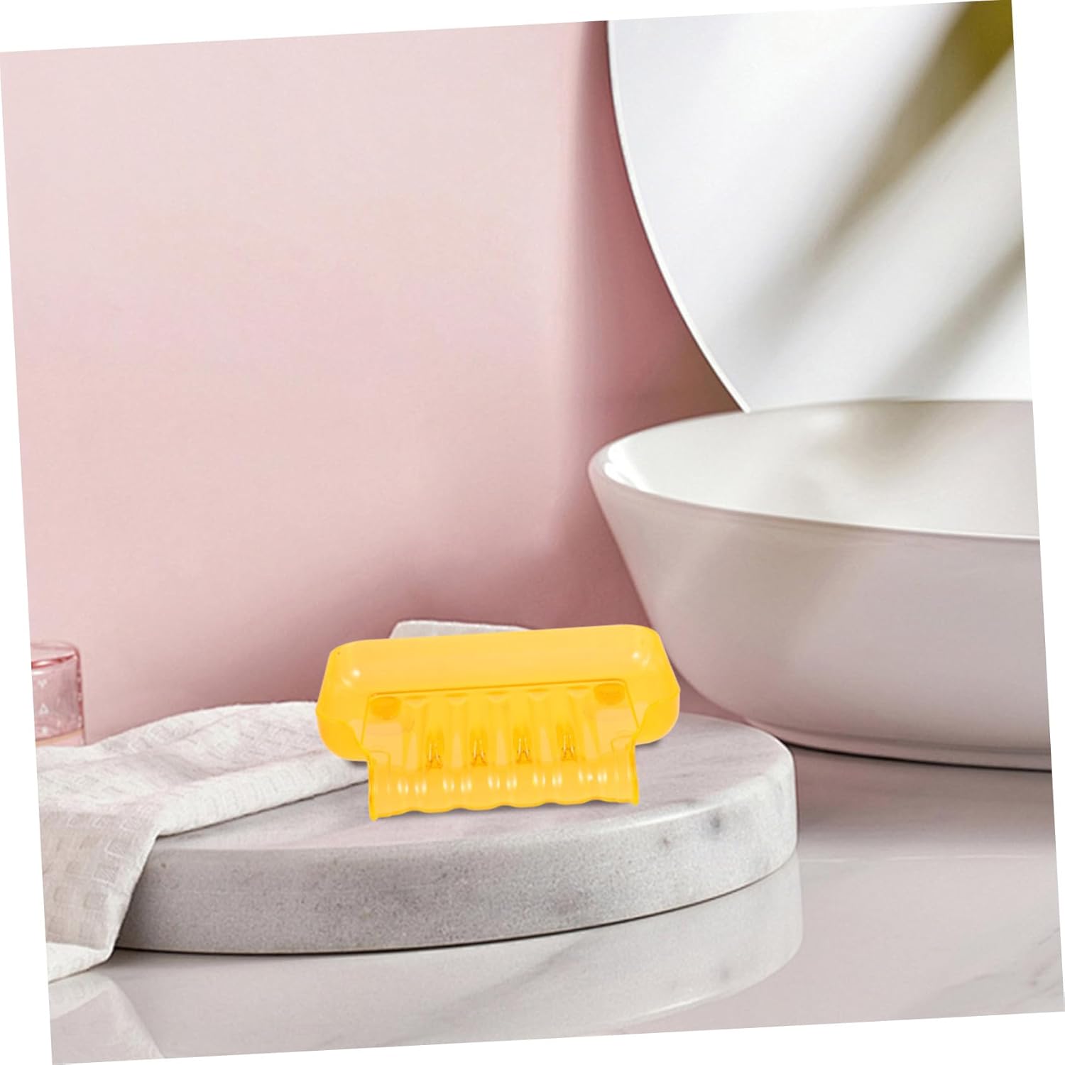 CANIGHT Orange Bathroom Soap Dish with Suction Cups